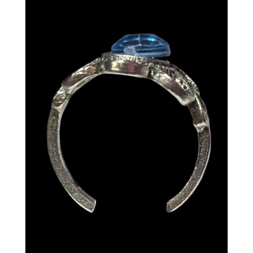 Other Floral Silver Tone Blue Gemmed Fashion Ring Size 6 Size ONE SIZE - 8 Thumbnail