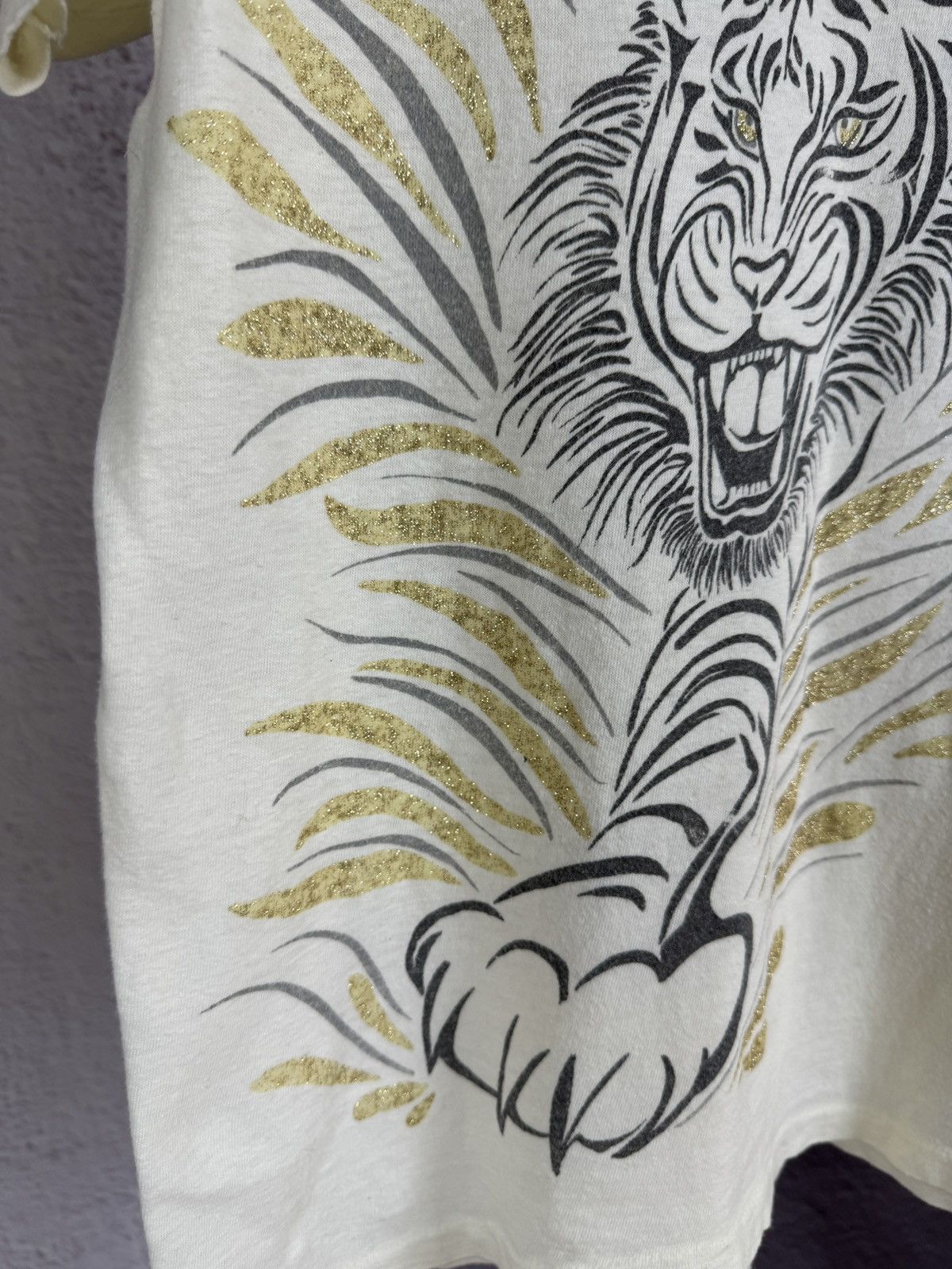 Vintage Vintage 90s single stitch double side Tiger print tee shirt Size US S / EU 44-46 / 1 - 9 Thumbnail