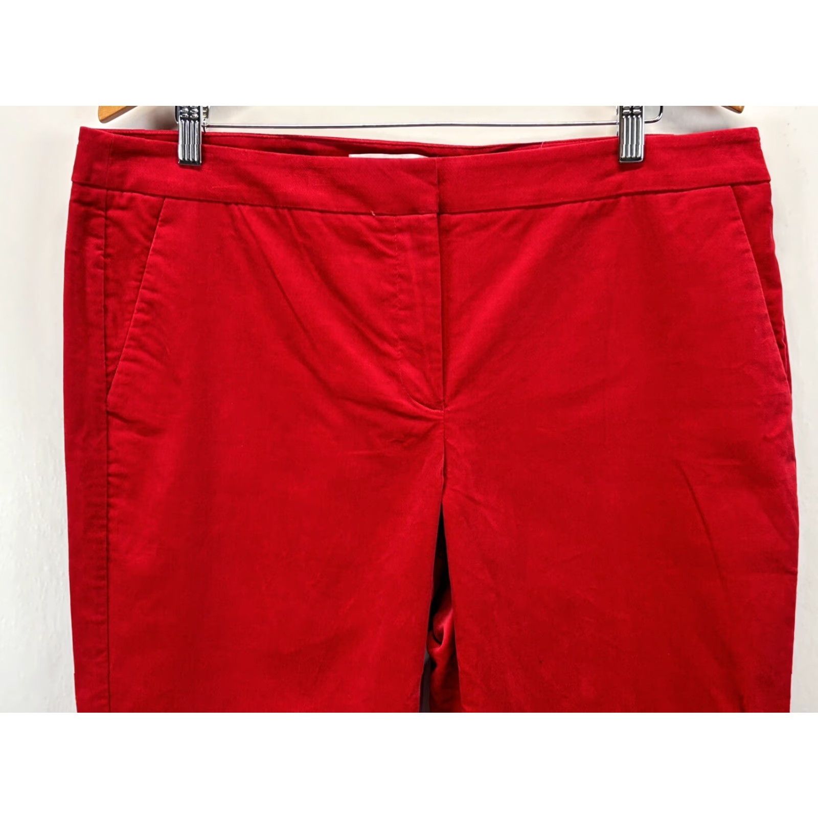 Talbots VINTAGE? No, Talbots RSVP Red Velvet Pants 16P Petite Ankle Ruffle Women Cotton Blend Velvet 16P Petite Red Ankle Ruffle Womens Size 38" / US 16 / IT 52 - 2 Thumbnail