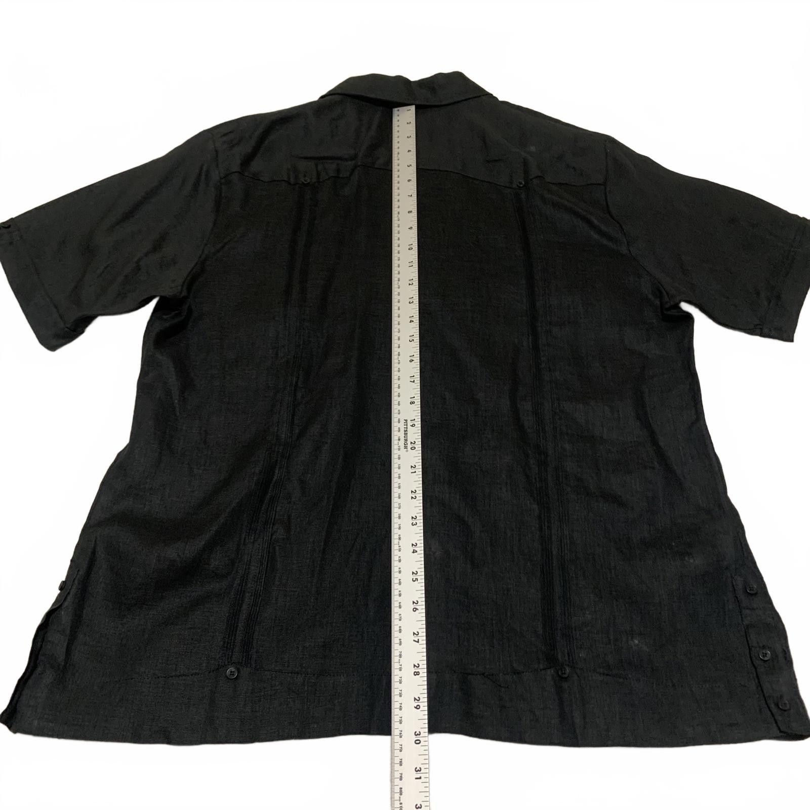 Cubavera Cubavera Men's Black Linen Shirt L Short Sleeve Multi-Pocket Size US L / EU 52-54 / 3 - 5 Thumbnail