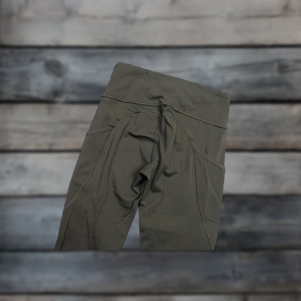 Lululemon Lululemon Leggings Women 6 Green High Rise Side Pocket Cropped Athletic Yoga Slim Skinny Knit Pull On Size 28" / US 6 / IT 42 - 1 Thumbnail