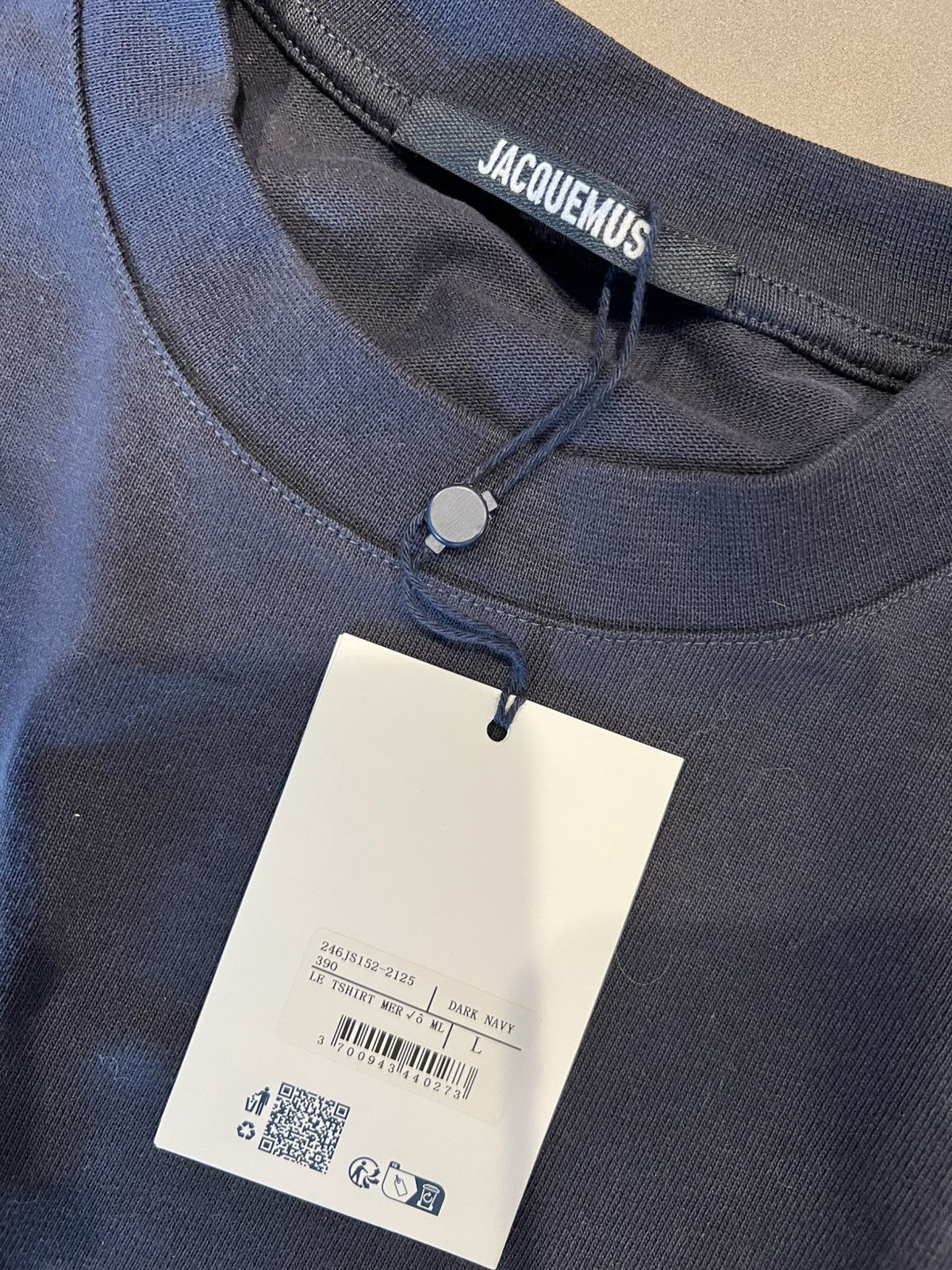 Jacquemus Jacquemus Navy Long Sleeve Tee Size US L / EU 52-54 / 3 - 2 Thumbnail