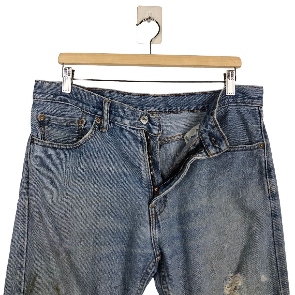 Levi's 🔥90’s Lot 505 Vintage Levis Distressed Denim Design Size US 34 / EU 50 - 11 Thumbnail