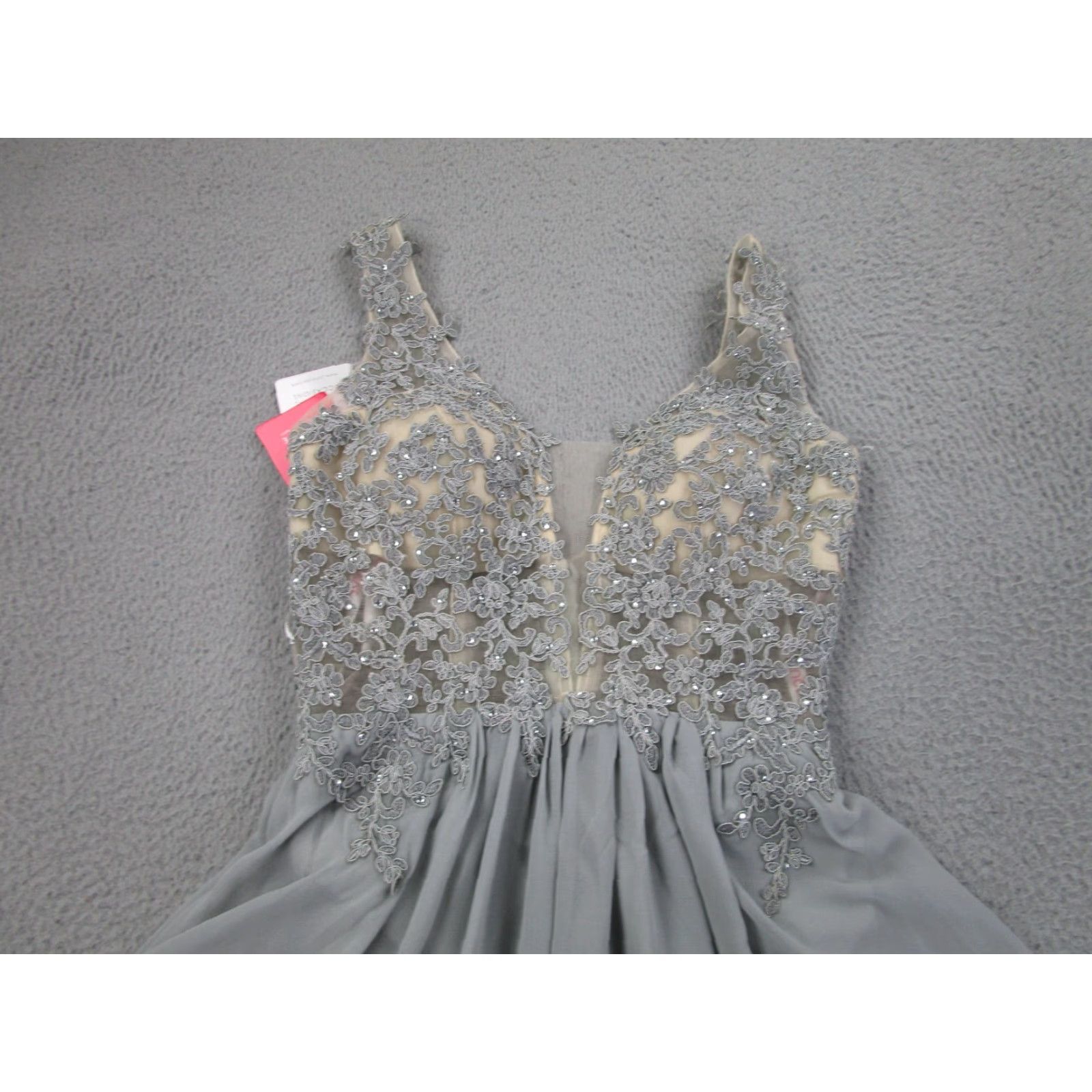 Vintage Fairy Princess Dress Womens 4 Gray Maxi Embroidery Sheer Whimsical Crochet Lace Dress Size S / US 4 / IT 40 - 5 Thumbnail