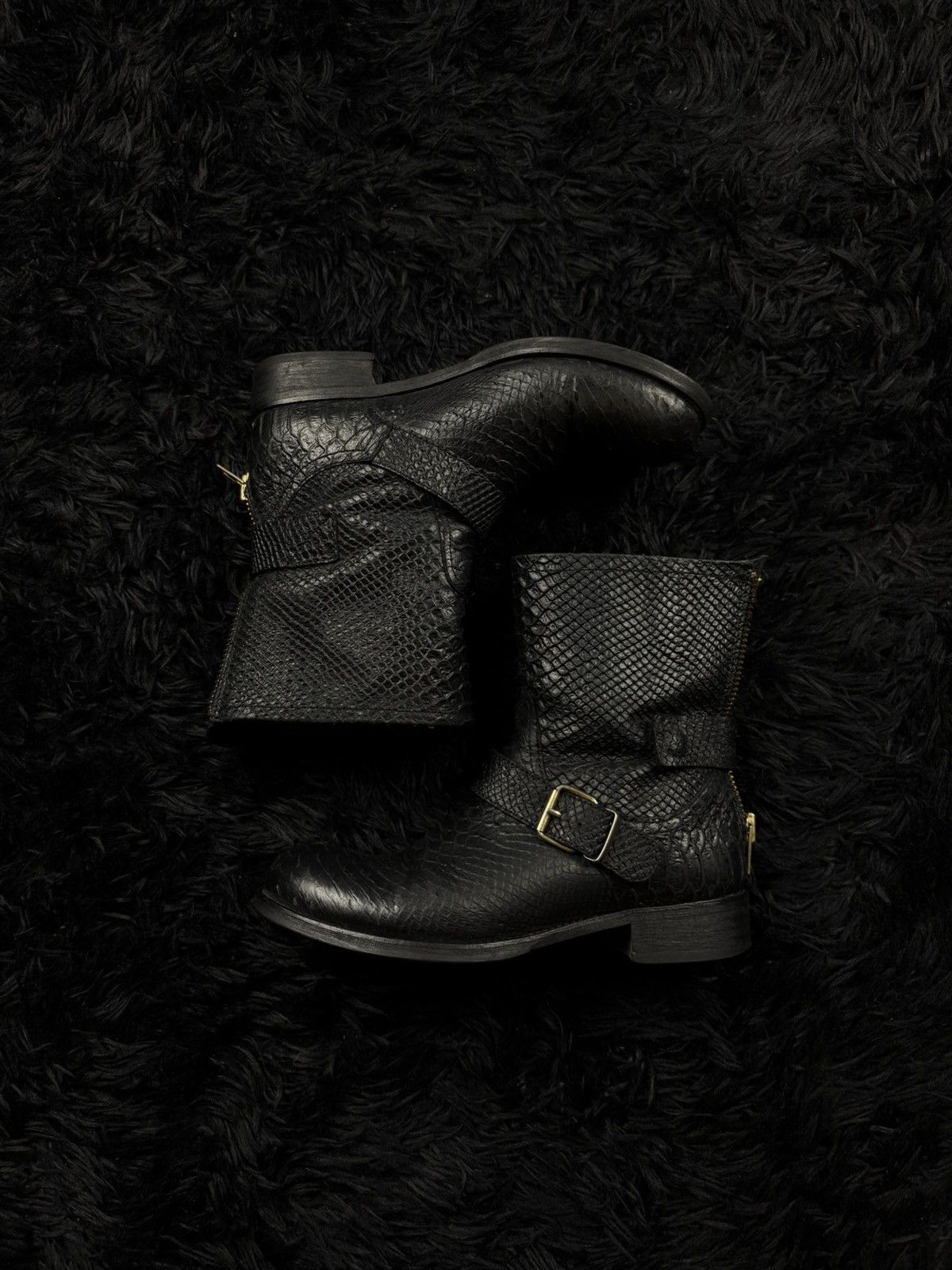 Other Rick Owens Style Archive Python Snake Skin Leather Boots Size US 7 / EU 40 - 1 Thumbnail