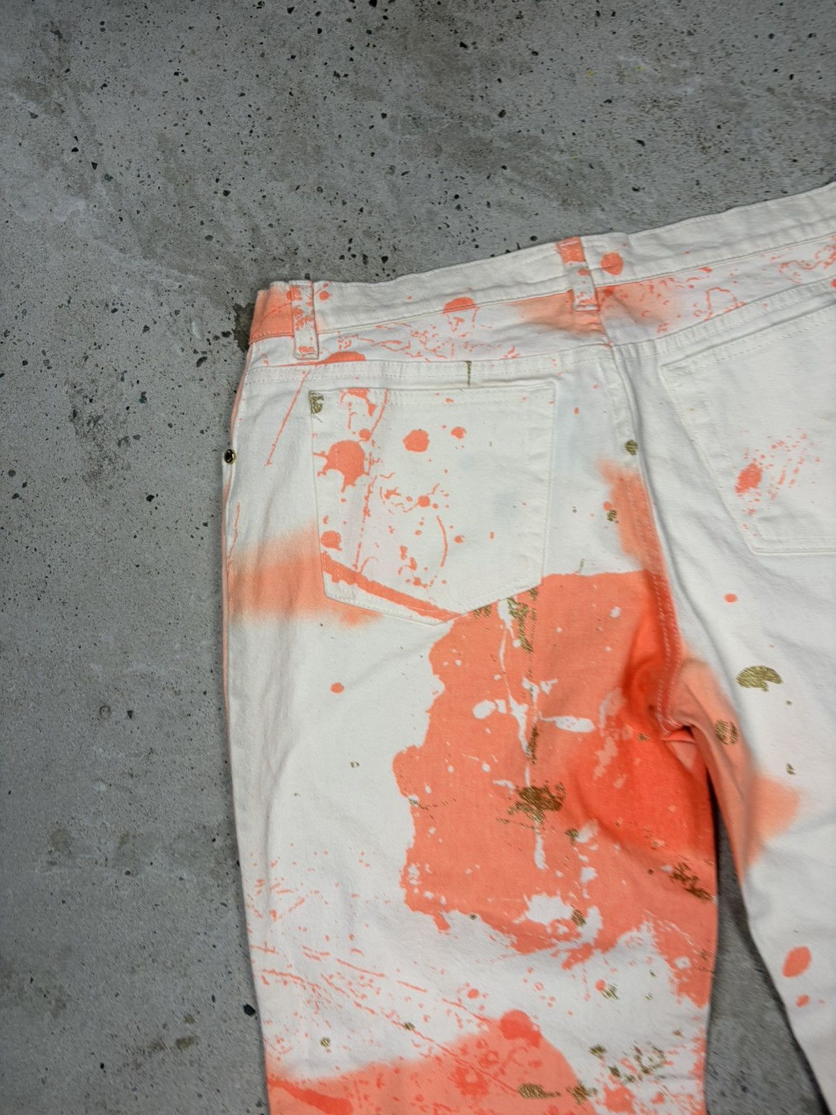 Roberto Cavalli SS 2001 Roberto Cavalli Gold Splash Painter Bootcut Pants Size 32" / US 10 / IT 46 - 17 Thumbnail