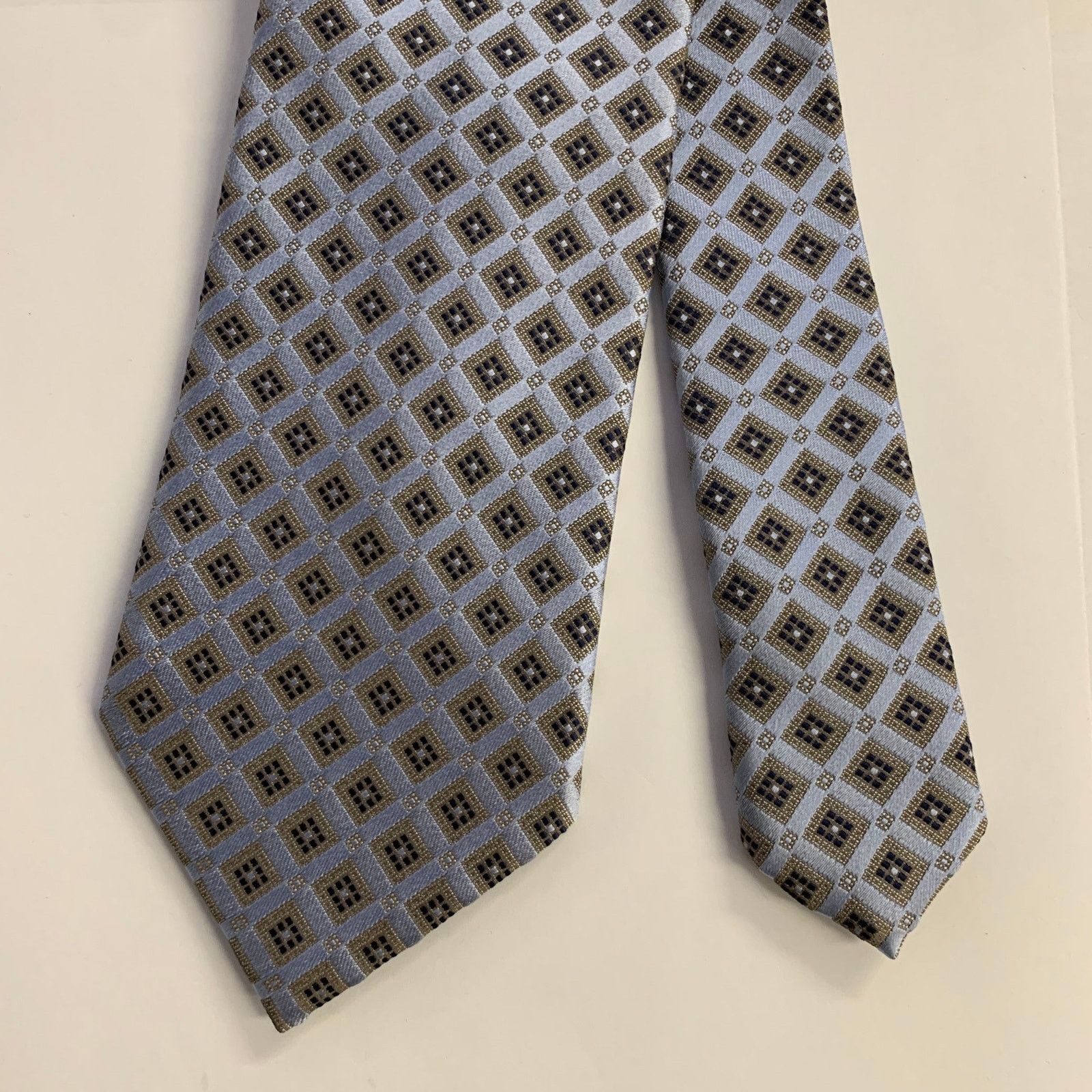 Ermenegildo Zegna ERMENEGILDO ZEGNA Size One Size Light Blue Navy Silk Tie Size ONE SIZE - 1 Thumbnail