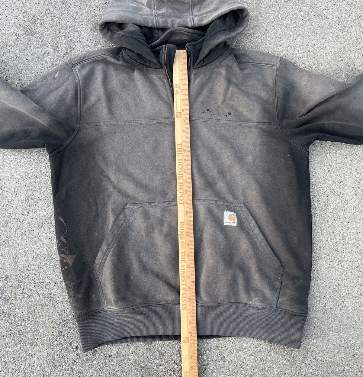 Carhartt Custom Carhartt 1/4 Zip Hoodie Sun Fade Thrash Rain Defender Size US L / EU 52-54 / 3 - 6 Thumbnail