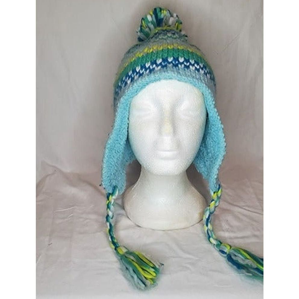 Handmade Winter Fleece knitted Ski Hat Size ONE SIZE - 2 Thumbnail