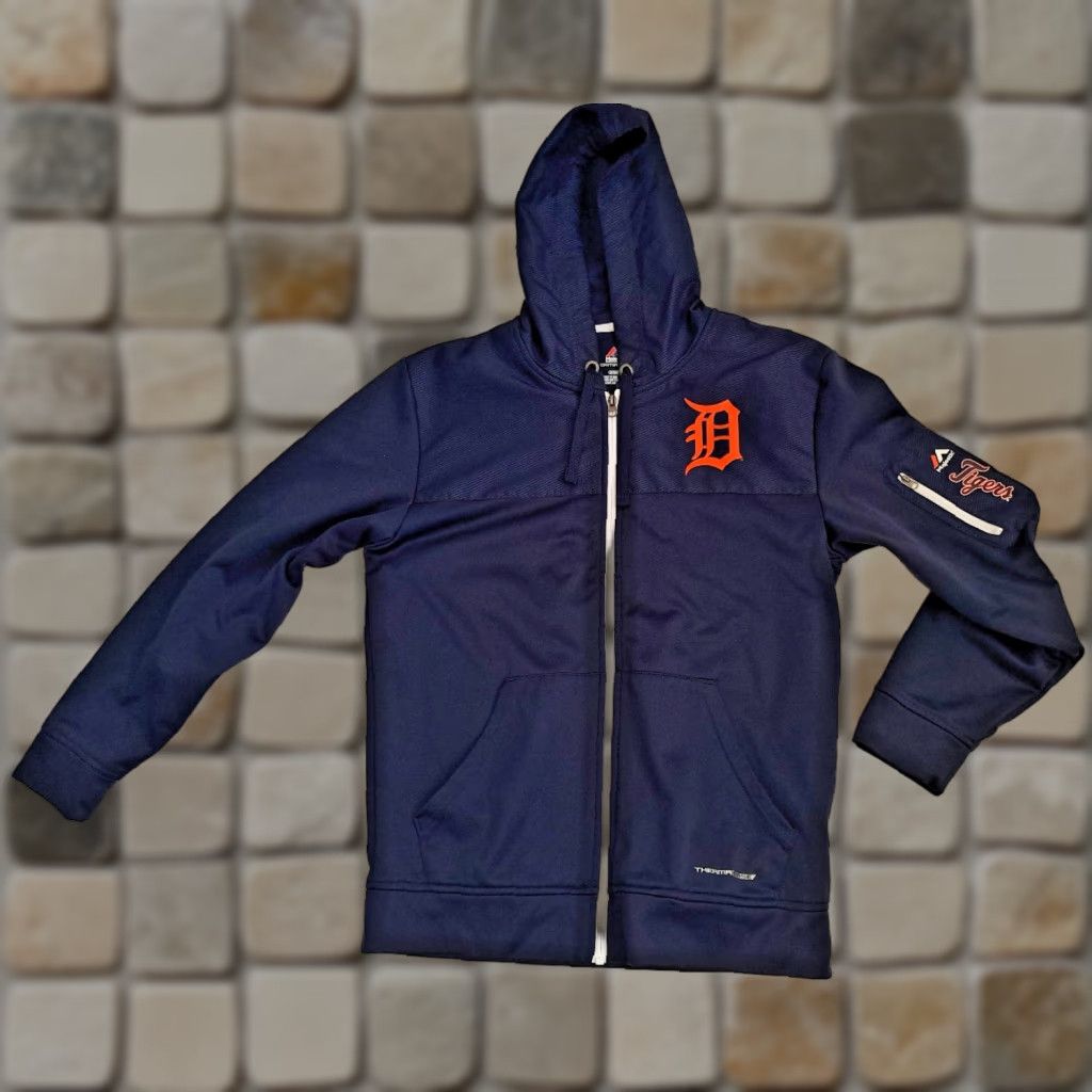 Nike VINTAGE Detroit Tigers Nike Dri FIT Full Zip Jacket Sweatshirt Baseball Blue M Unisex Adults Long Sleeve/Regular Fit Size US M / EU 48-50 / 2 - 1 Thumbnail