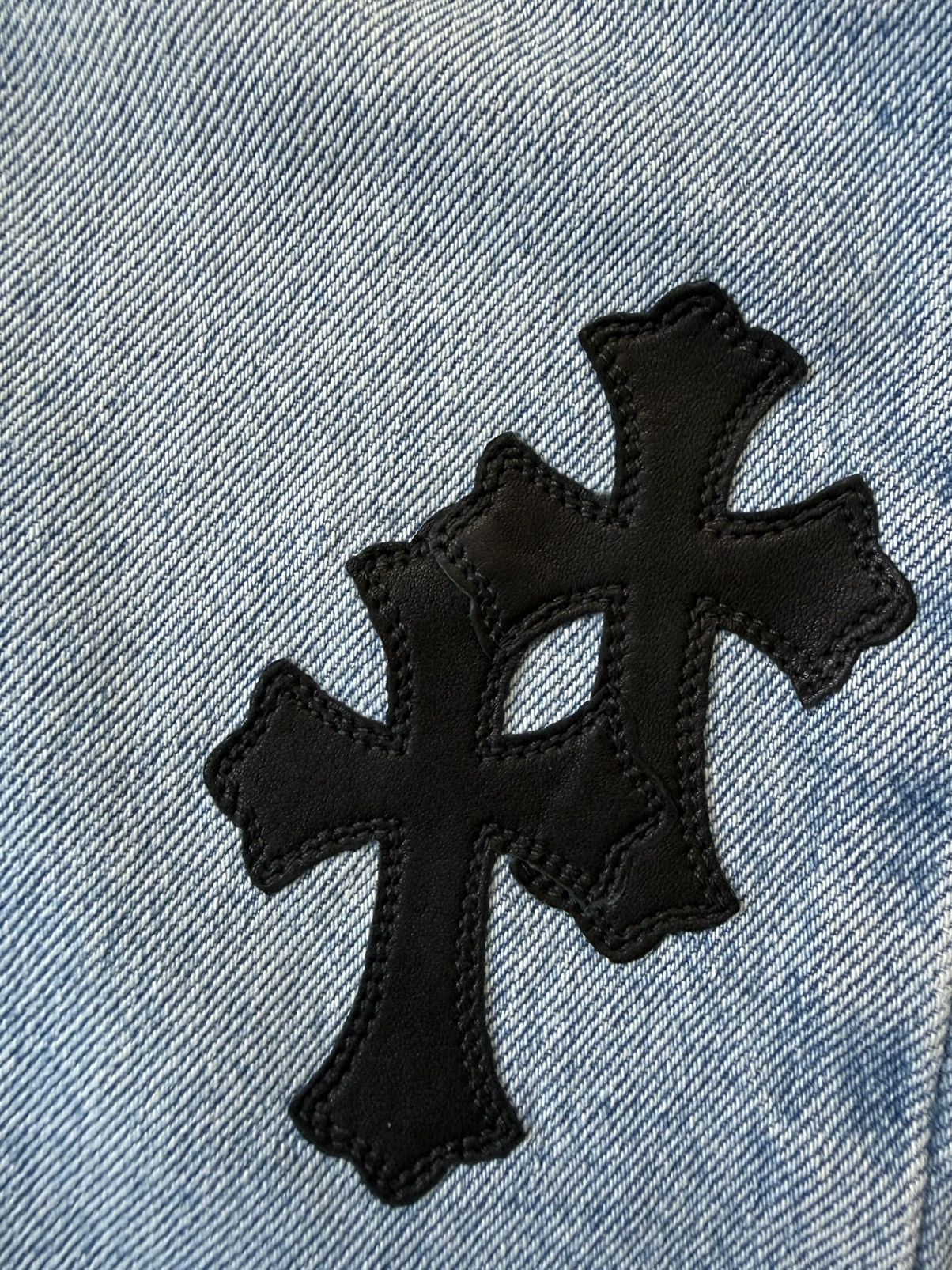 Chrome Hearts CHROME HEARTS CELEBRITY WEEKND 13 LEATHER CROSS LEVIS JEANS Size US 33 - 11 Thumbnail