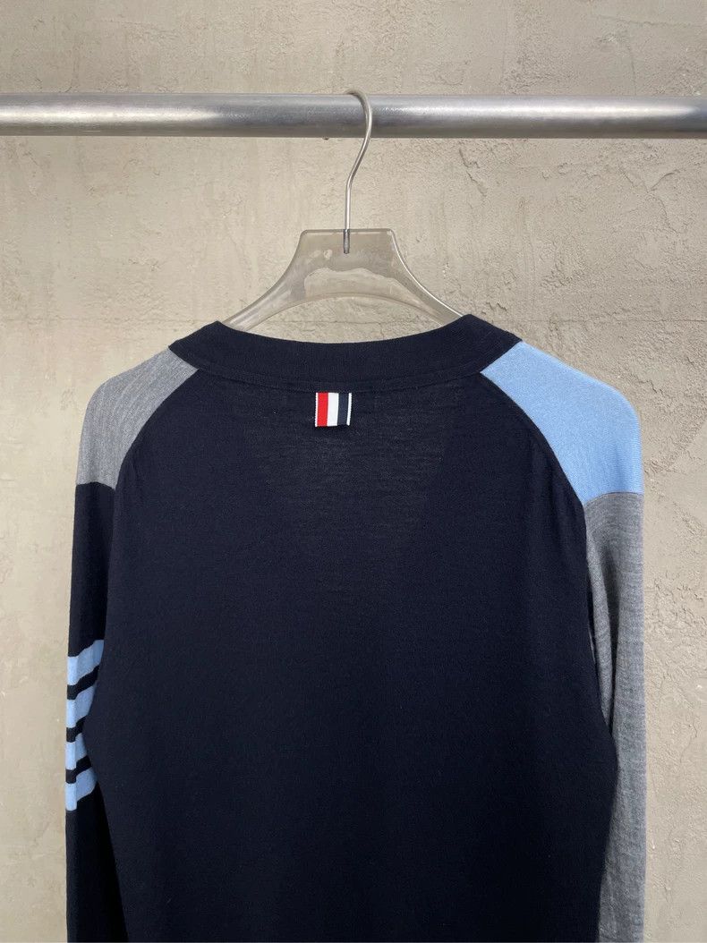 Thom Browne Thom Browne size3 Blue and gray wool cardigan Size US L / EU 52-54 / 3 - 4 Thumbnail