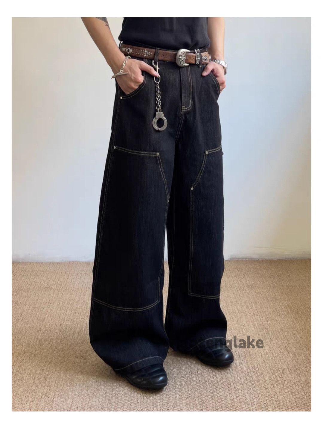 Jean zx vintage loose baggy flared carpenter hiphop jeans Size US 28 / EU 44 - 4 Thumbnail