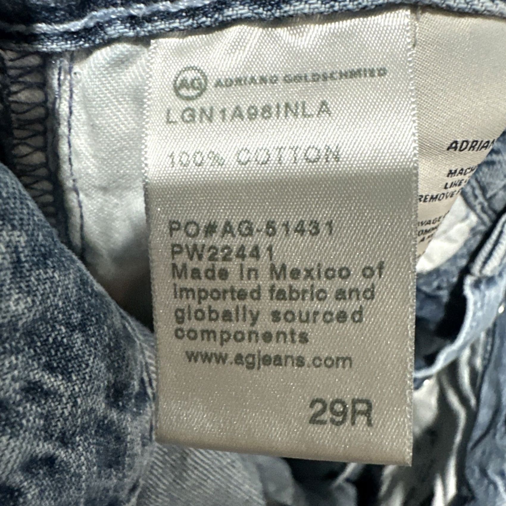 Vintage Adriano Goldschmied AG Knoxx High Rise Baggy Relaxed Boyfriend Jeans 29R Distressed Blue Womens Jeans 5-Pocket Denim Size 29" - 5 Thumbnail