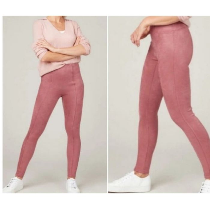 Spanx NWT Spanx Faux Suede Legging in Rich Rose, size small tall