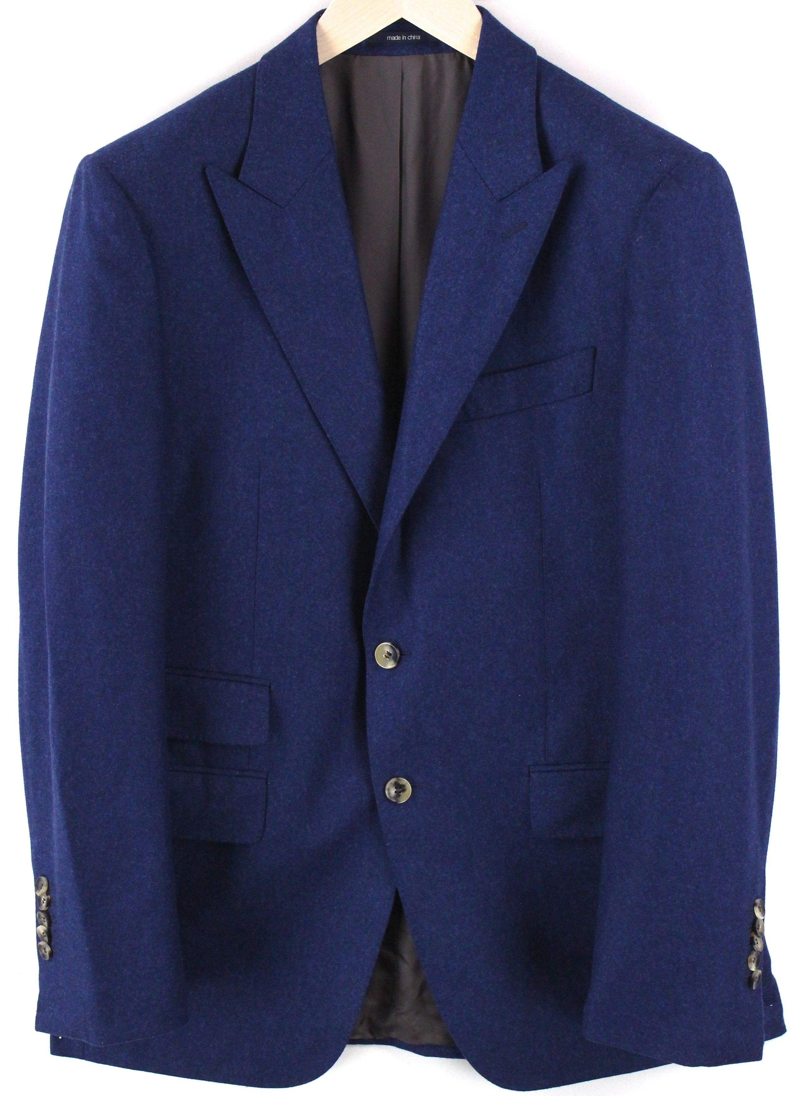 image of Suitsupply Washington Uk42R Extra Slim Cut Bluewool Peak Lapel 60138 in Navy, Men's