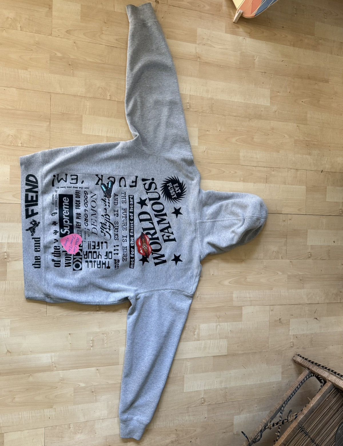 トップス Supreme Fiend Hooded Sweatshirt grey Supreme Fiend Hooded Sweatshirt (SS23) - $168
