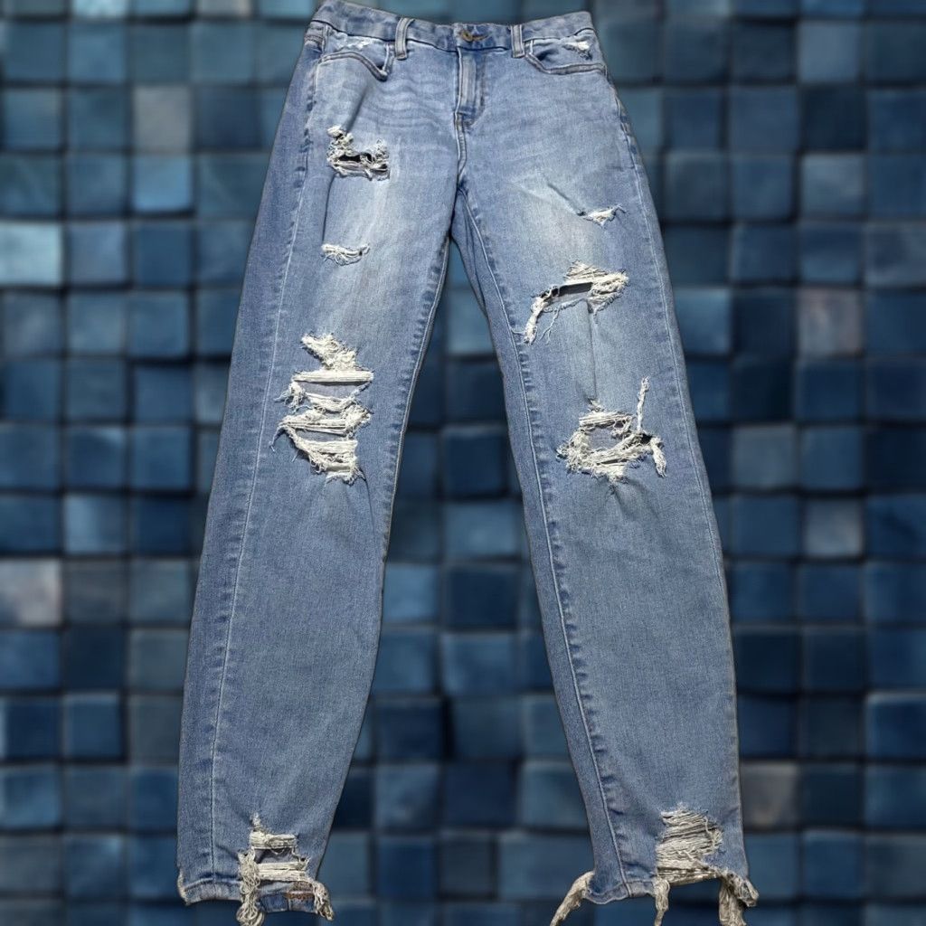 American Eagle Outfitters American Eagle Jeans Womens 4 Blue Denim High Rise Jegging Medium Wash Distress Size 27" / US 4 / IT 40 - 1 Thumbnail