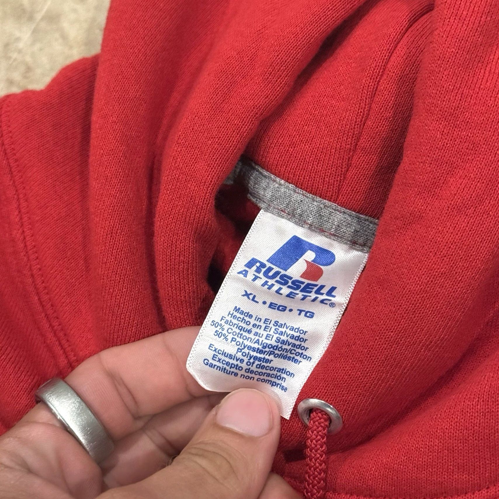 Russell Athletic Russell Athletic Mens Dri-Power Hoodie Sweatshirt Red Spellout Size XL Size US XL / EU 56 / 4 - 3 Thumbnail