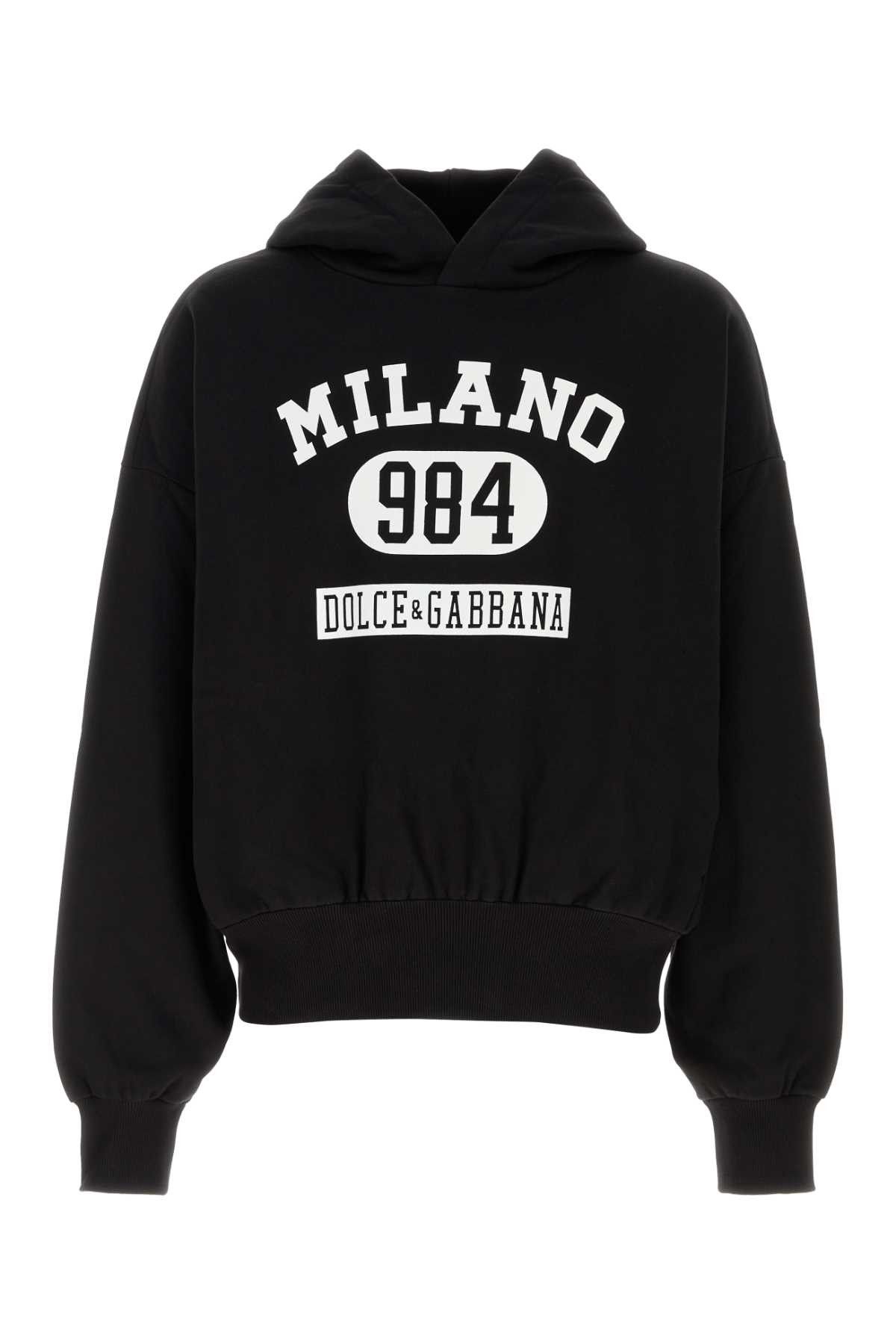 Dolce & Gabbana Black Cotton Sweatshirt Size US S / EU 44-46 / 1 - 1 Thumbnail