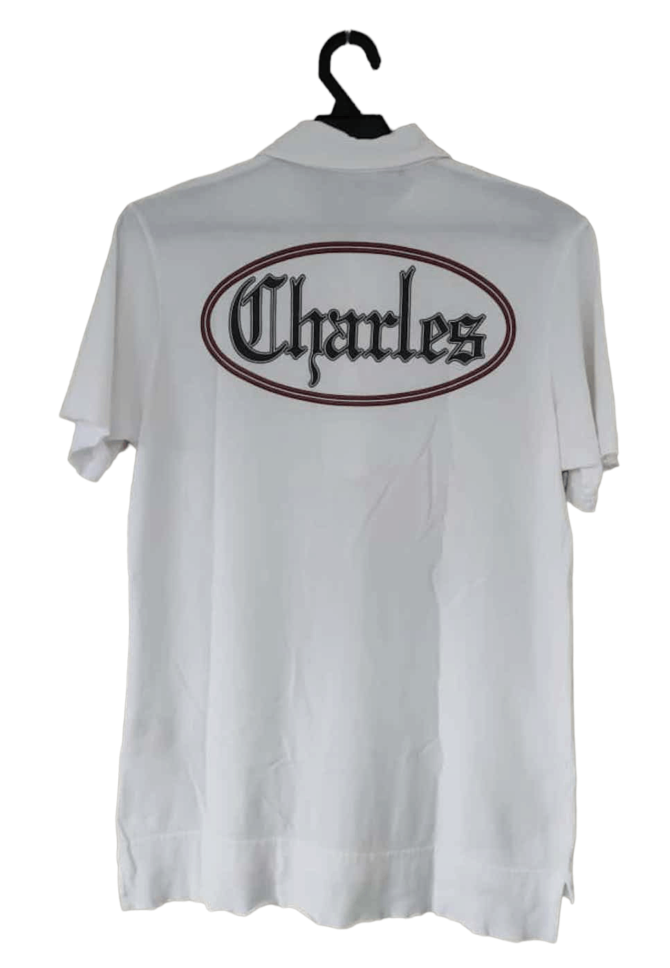 image of Dsquared2 x Italian Designers Charles Distressed Polo T in White, Men's (Size Small)