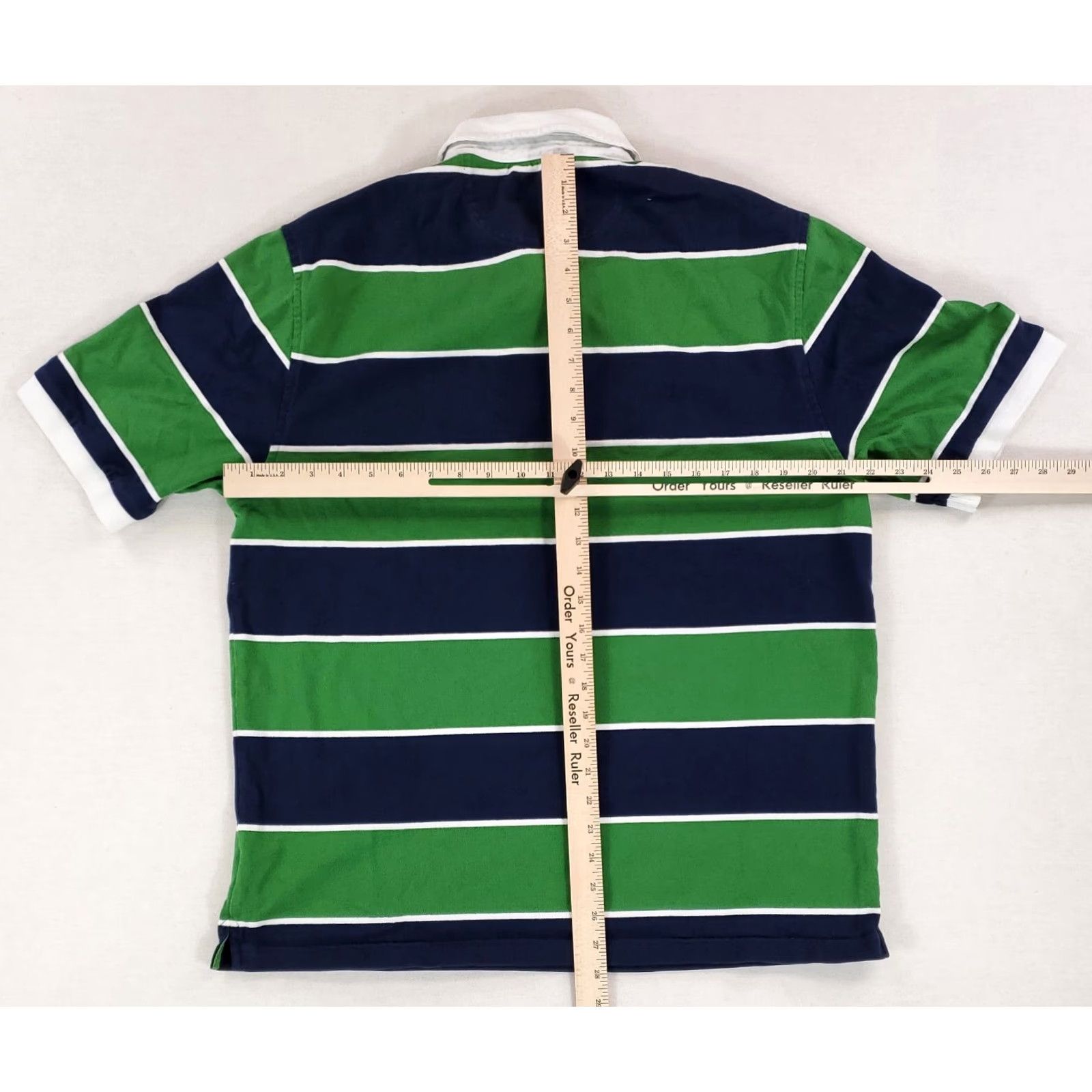 Brooks Brothers Brook Brothers 346 Polo Rugby Shirt Multicolor Striped Mens L Blue Green White Polo Shirt Mens L Size US L / EU 52-54 / 3 - 5 Thumbnail