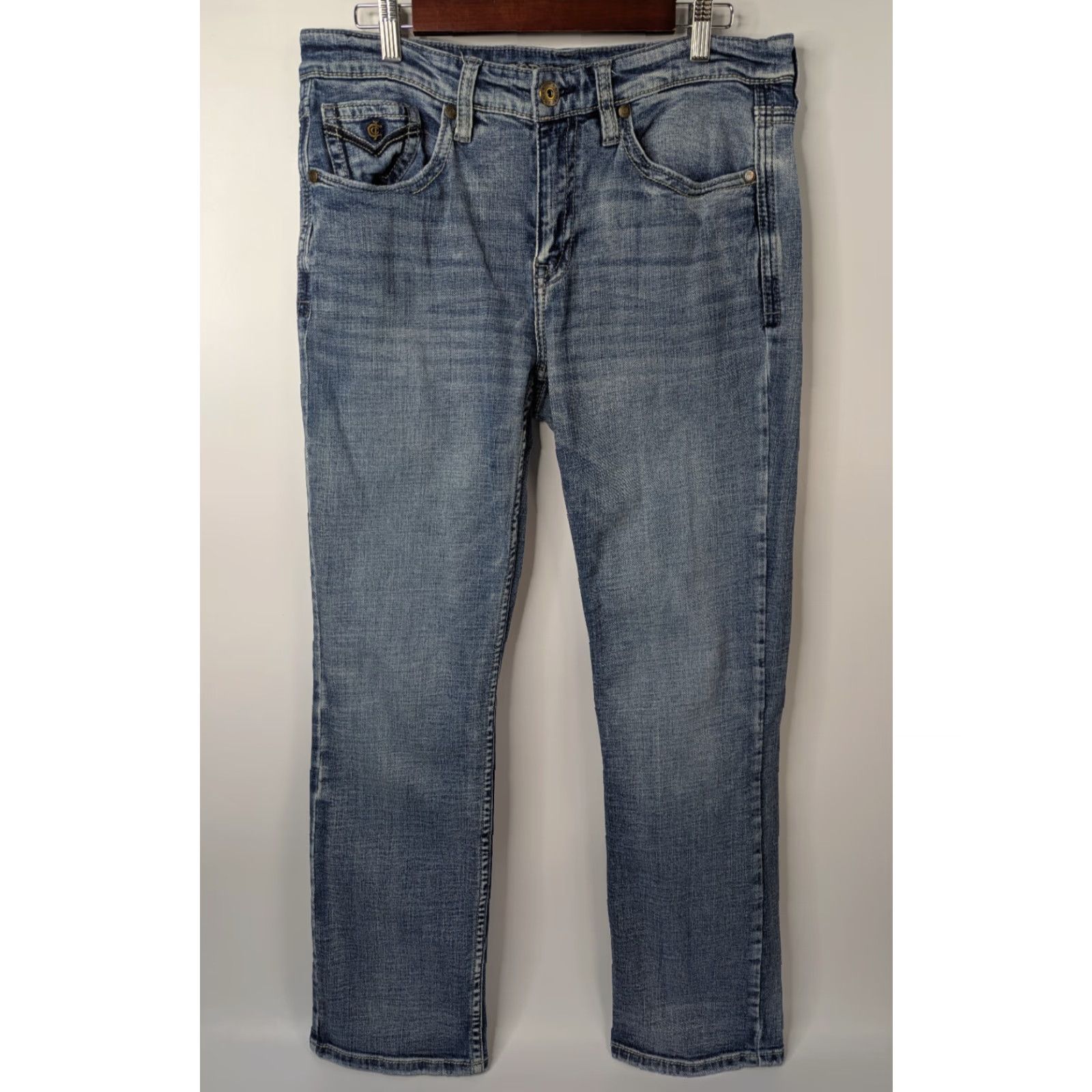 Cody James Cody James Jeans Mens 34x32 Cowboy Rodeo Western Workwear Bootcut 5-Pocket Denim Blue Cotton Regular Zip Size US 34 / EU 50 - 4 Thumbnail