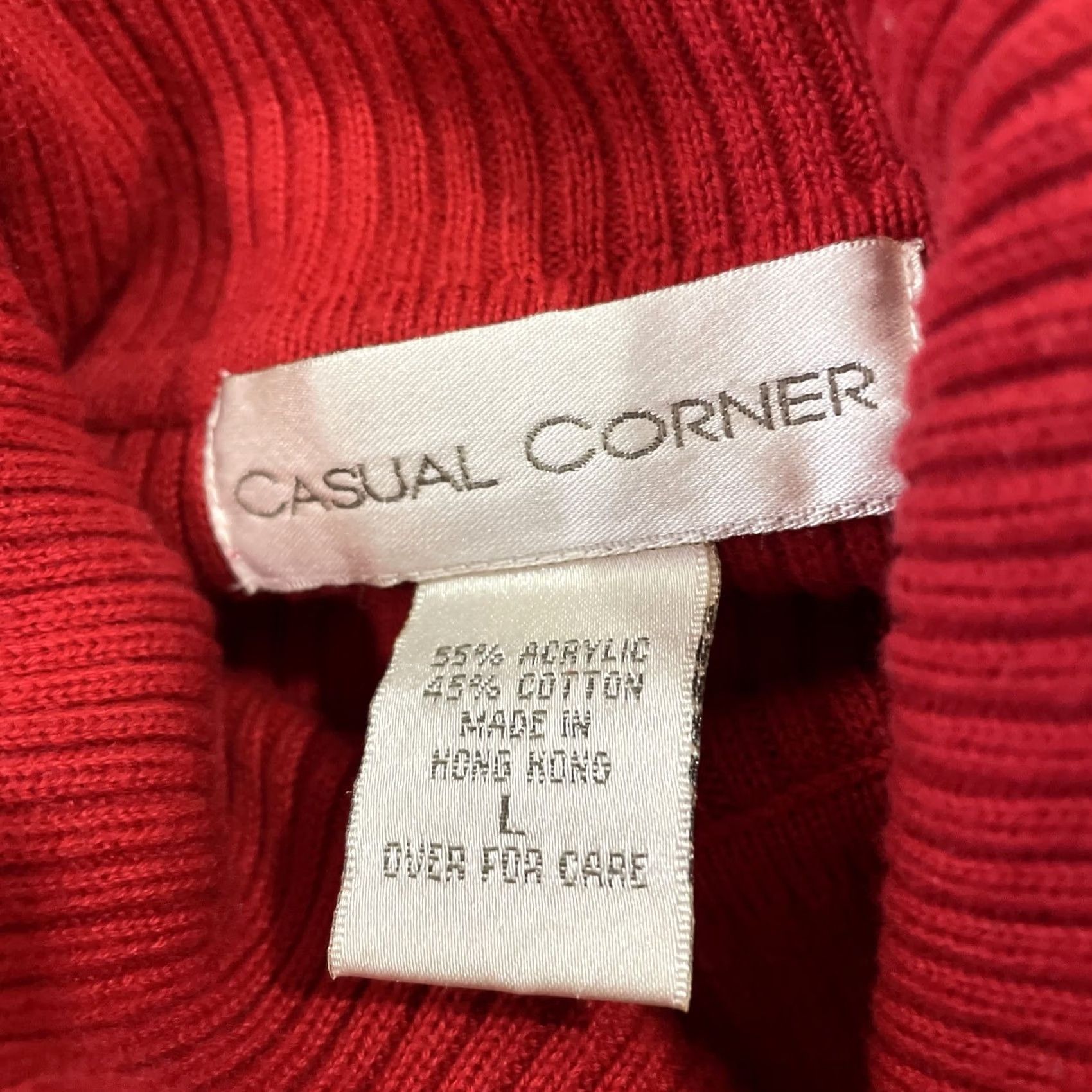 Vintage VINTAGE Casual Corner Turtleneck Sweater Women L Red Ribbed 90s Minimalism Retro 90s Chin Size L / US 10 / IT 46 - 5 Thumbnail