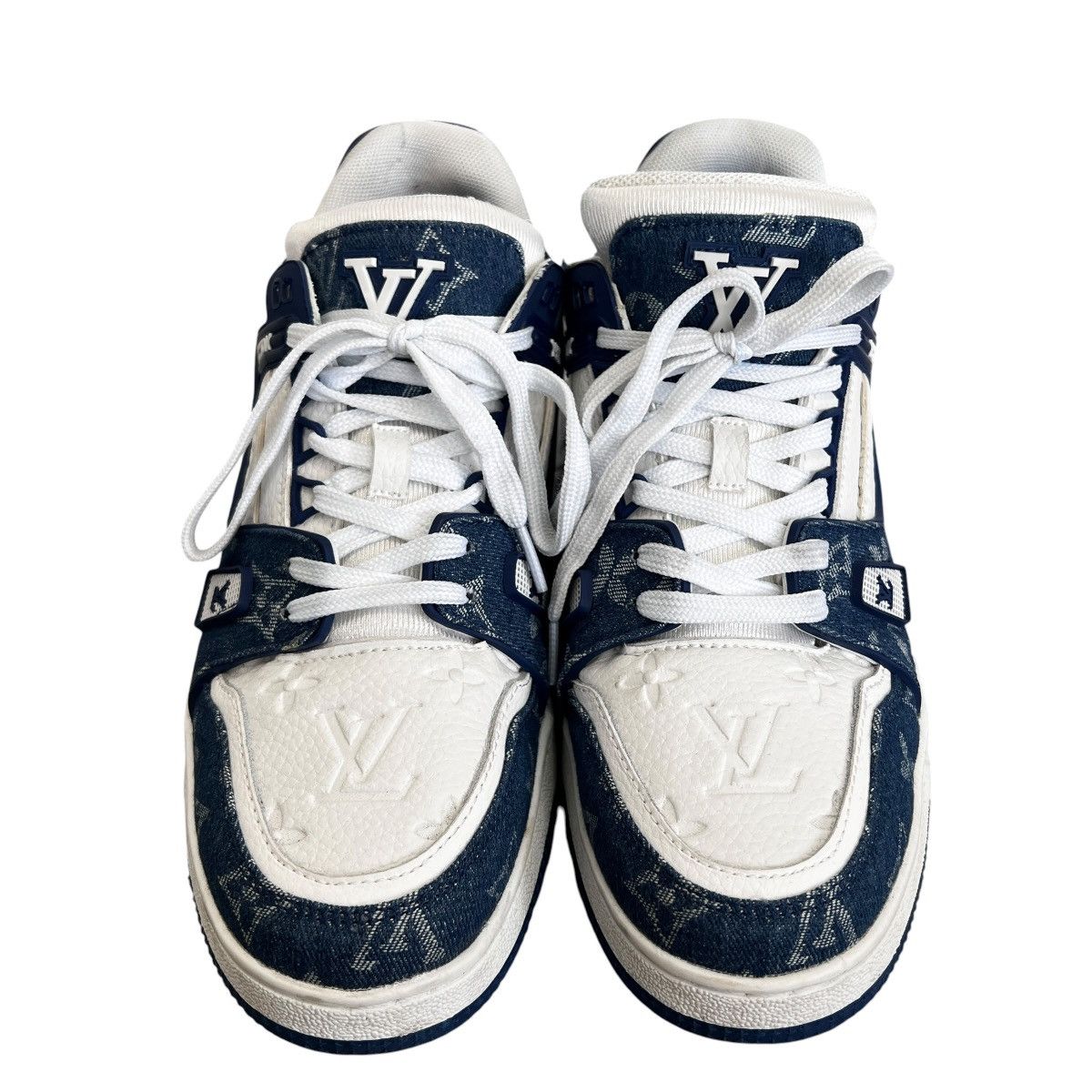 Louis Vuitton LOUIS VUITTON Monogram Denim LV Trainer Sneakers 43 Size US 10 / EU 43 - 2 Thumbnail