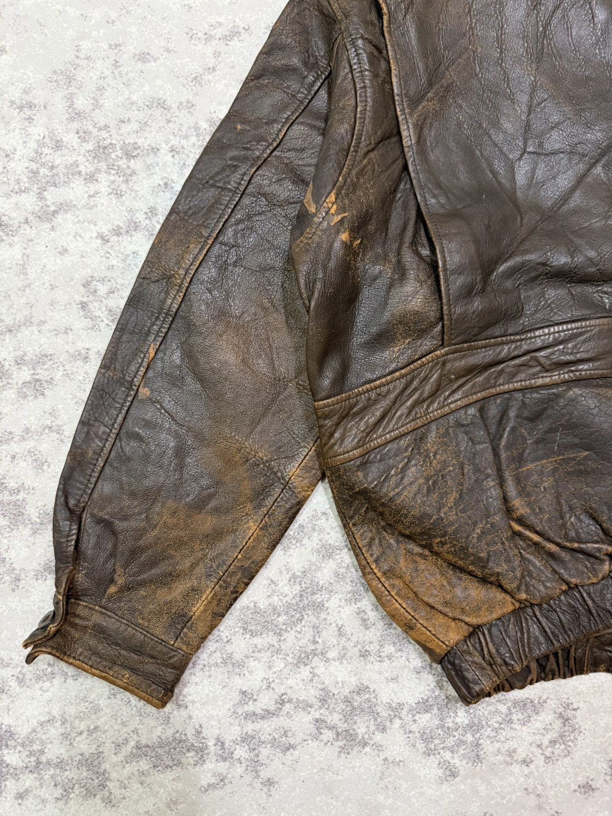 Harley Davidson Vintage Harley Davidson Brown Leather Bomber Jacket Size US XXL / EU 58 / 5 - 16 Thumbnail
