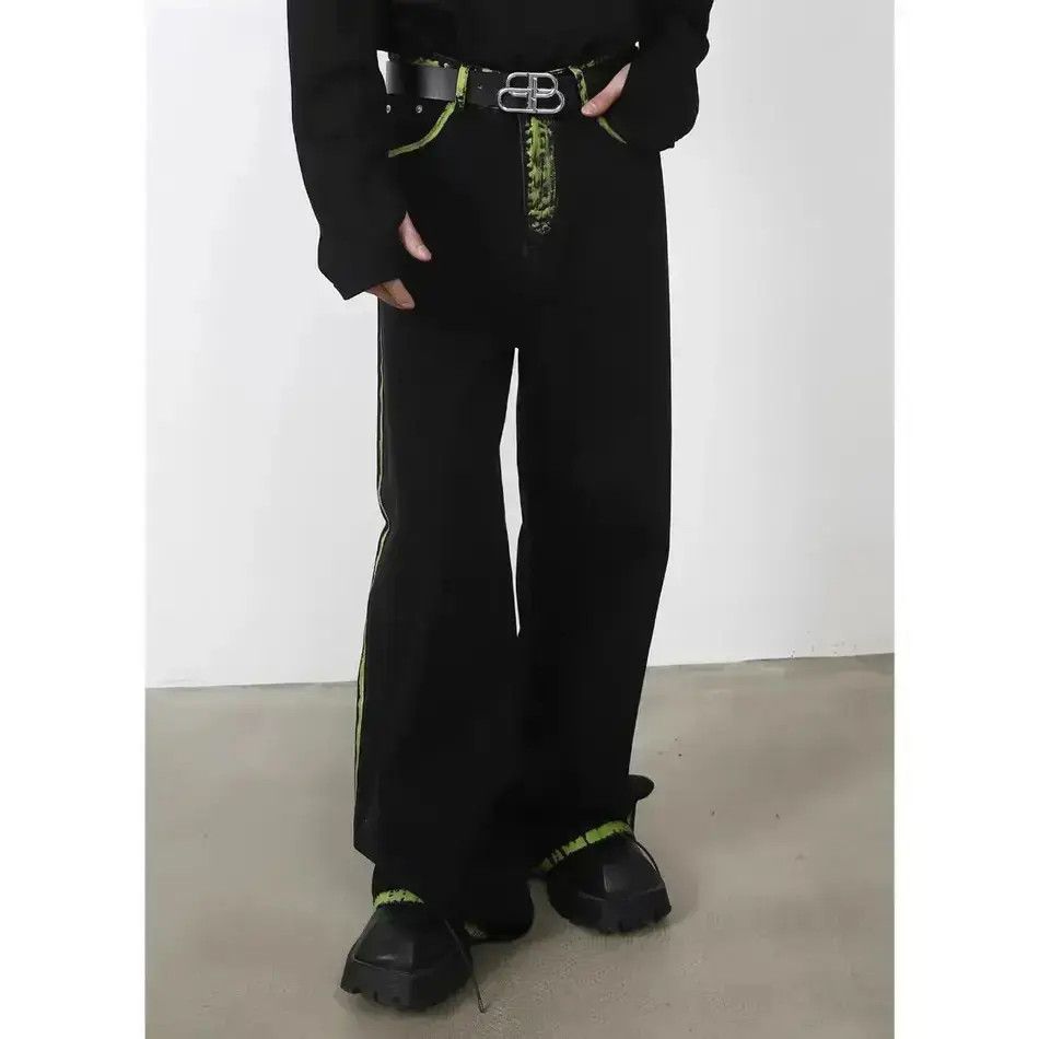 Japanese Brand Hand Painted Graffiti Black Denim Trousers Size US 32 / EU 48 - 6 Thumbnail