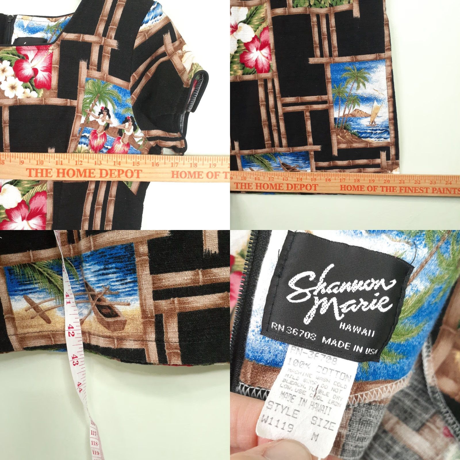 Vintage VINTAGE Shannon Marie Hawaiian Cotton Dress Floral Hibiscus Hula Small Midi Size S / US 4 / IT 40 - 8 Thumbnail
