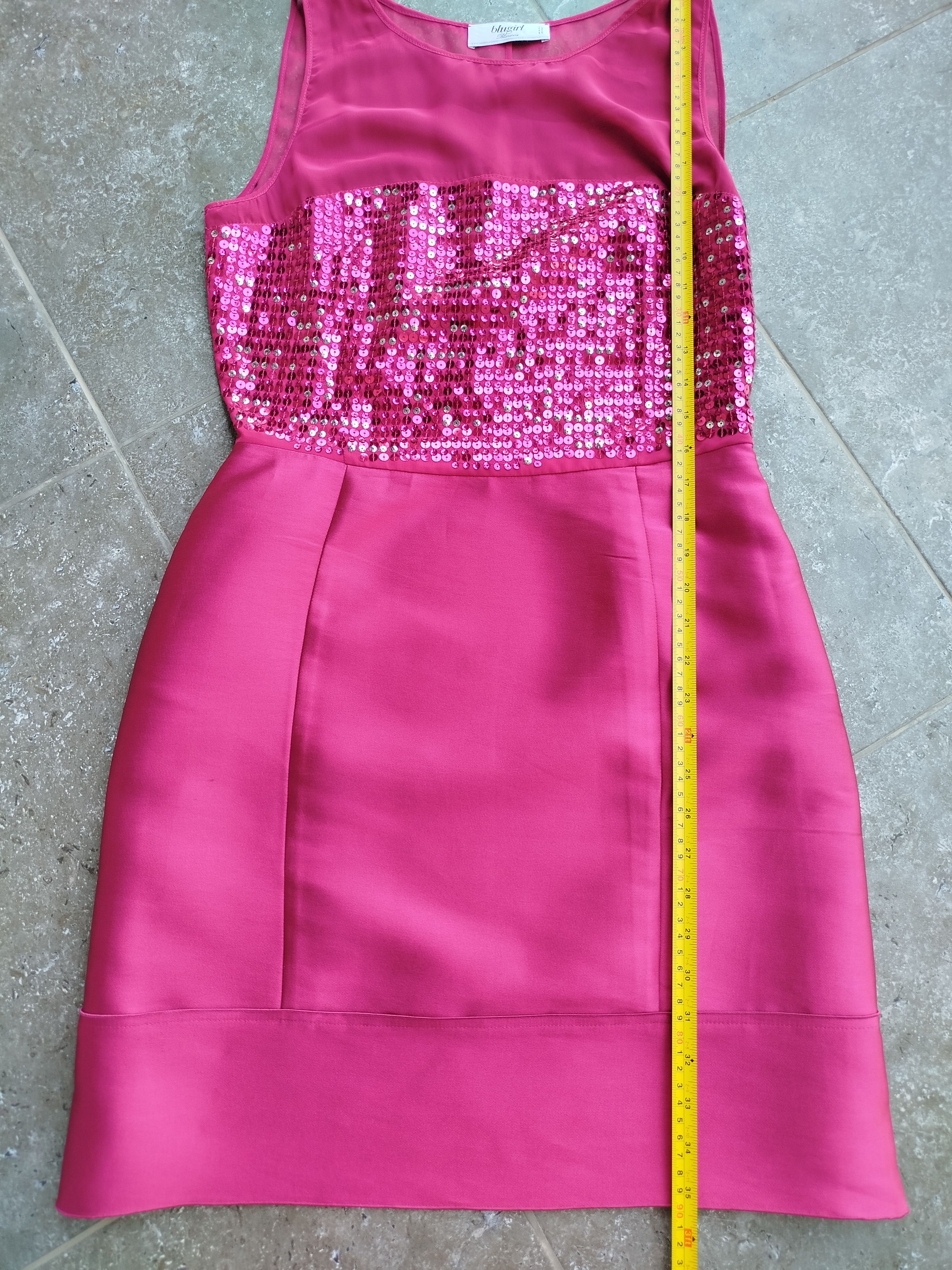 Blumarine Coctail Dress Fuchsia Sequins Brocade Vintage 00s Y2K Size M / US 6-8 / IT 42-44 - 14 Thumbnail