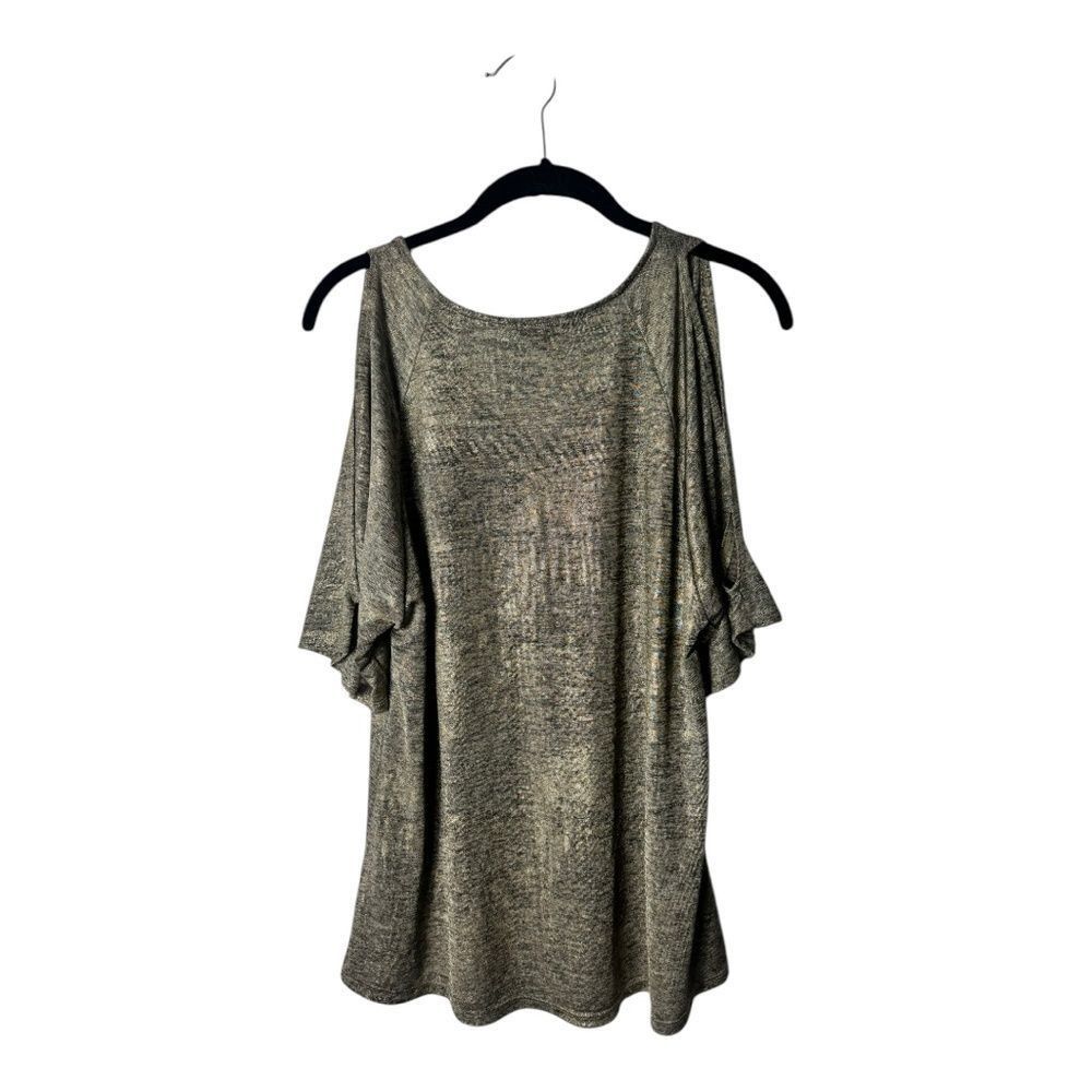 Other Lily White Gold Shimmer Cold Shoulder Top – Size XS – Metall Size XS / US 0-2 / IT 36-38 - 3 Thumbnail