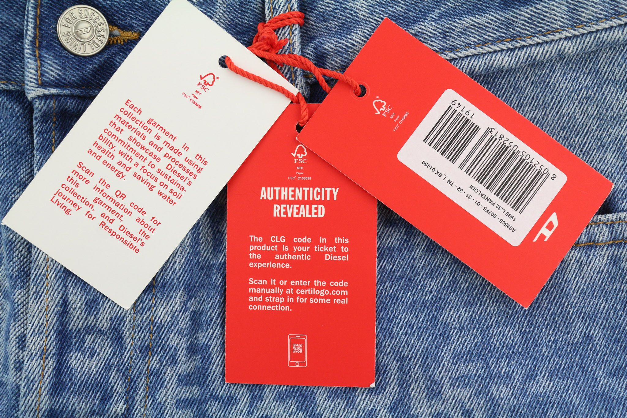 Diesel 1995 007F5 W31 Slim Straight Washed Blue Jeans 40223 Size US 31 - 9 Thumbnail