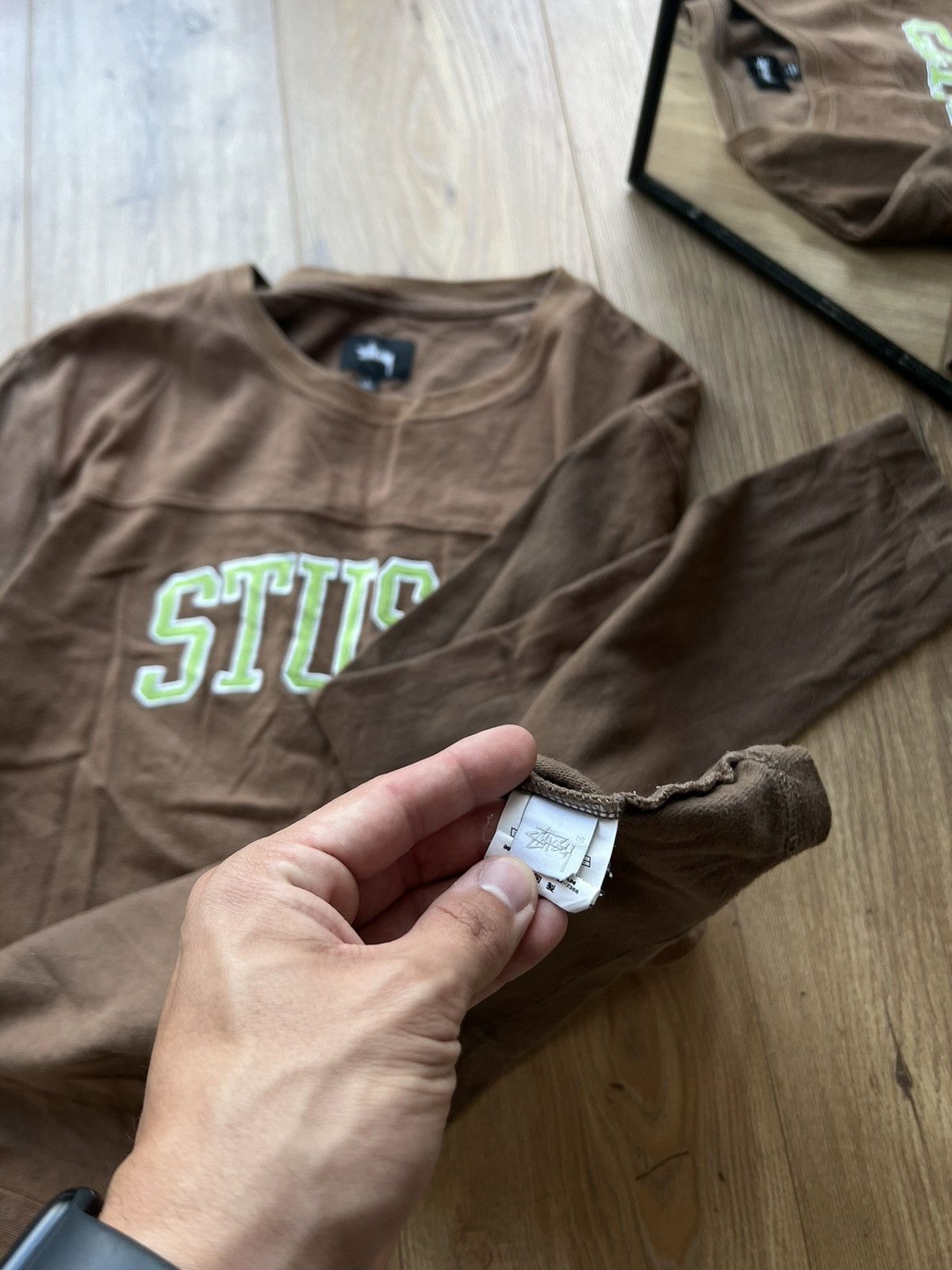Stussy 00’s STUSSY SPELLOUT Y2K CREWNECK BIG LOGO LONGSLEEVE Size US L / EU 52-54 / 3 - 8 Thumbnail