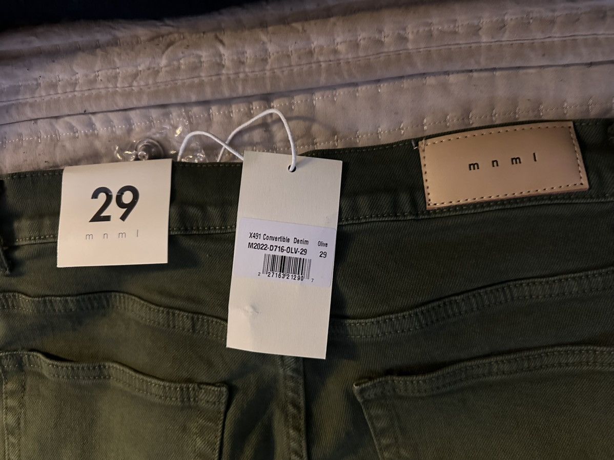 MNML MNML X491 Convertible Skinny Denim - Olive Size US 29 - 4 Thumbnail