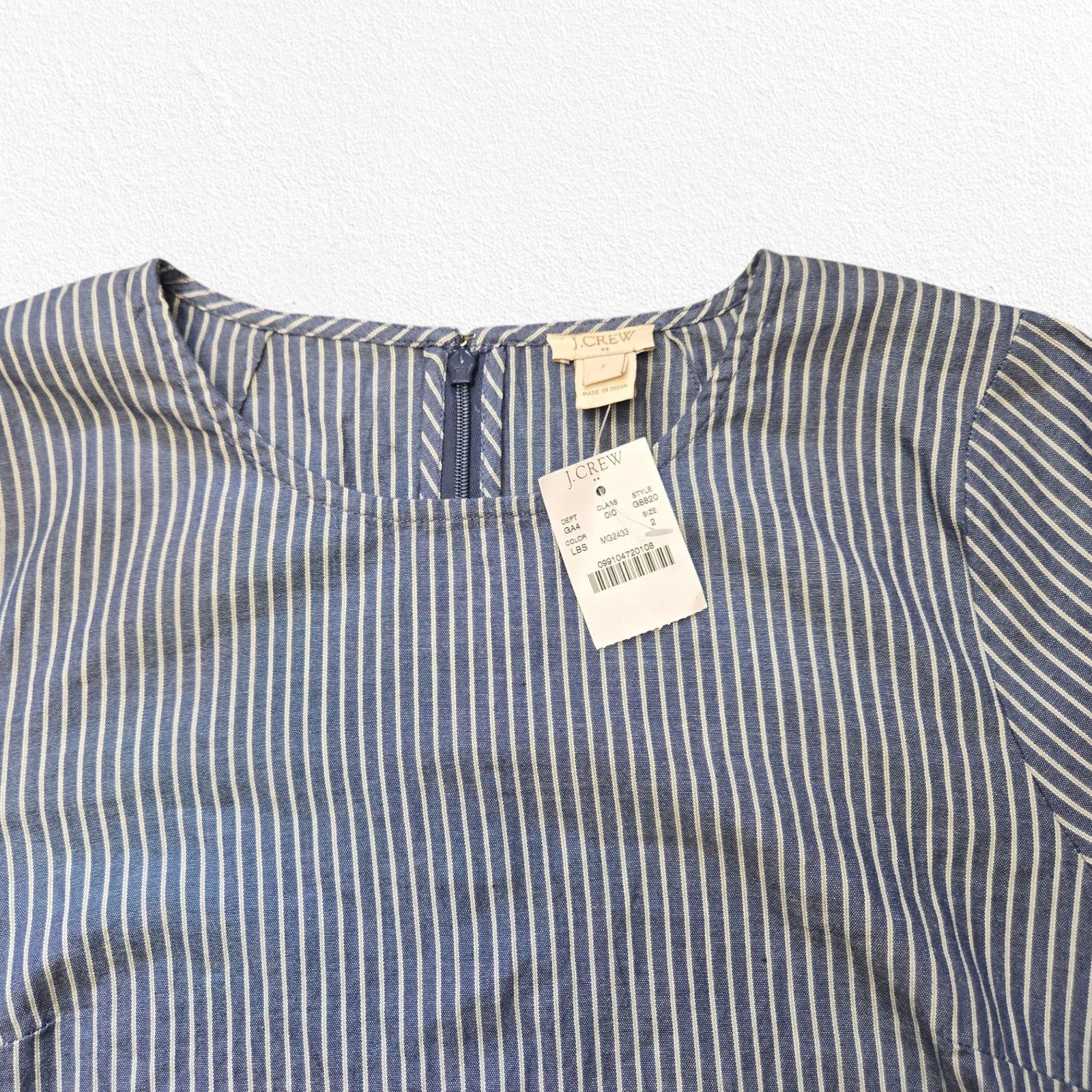 J.Crew J Crew Chambray Blue Striped Bell Sleeve Dress Size 2 Size XS / US 0-2 / IT 36-38 - 4 Thumbnail