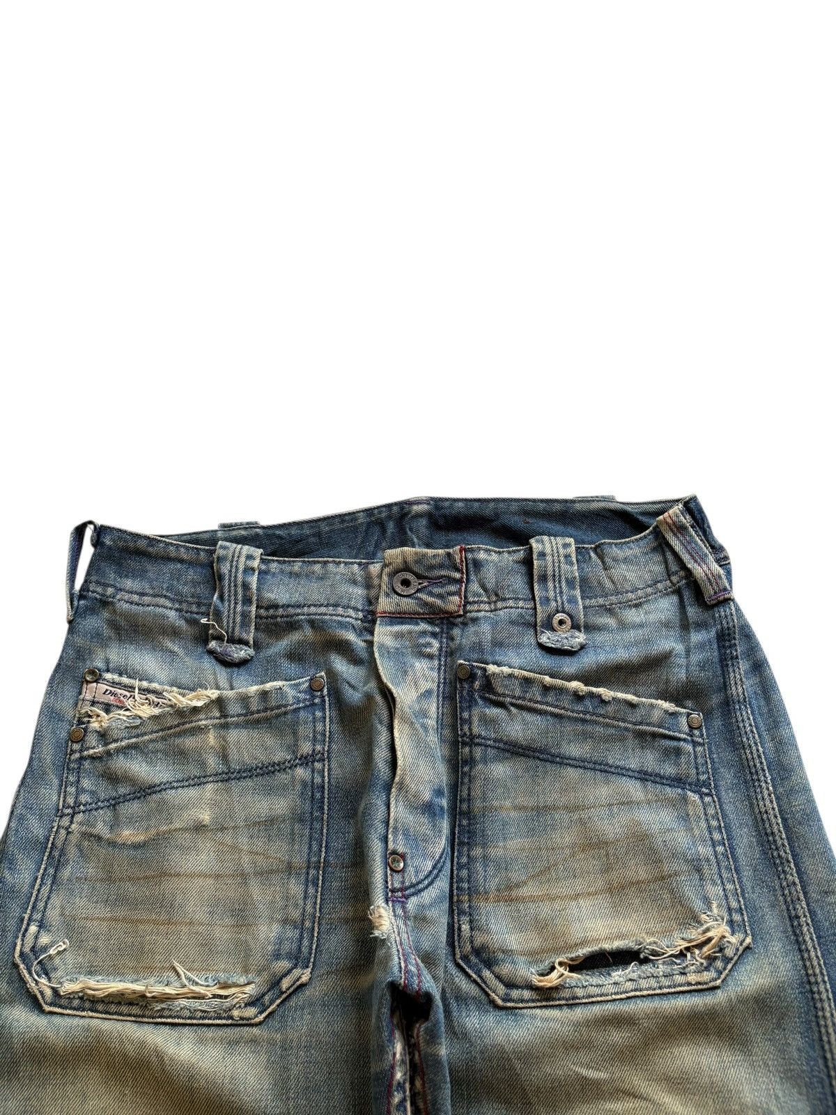 Diesel Vintage Diesel Mud Wash Distressed Loose Baggy Jeans Size US 31 - 4 Thumbnail