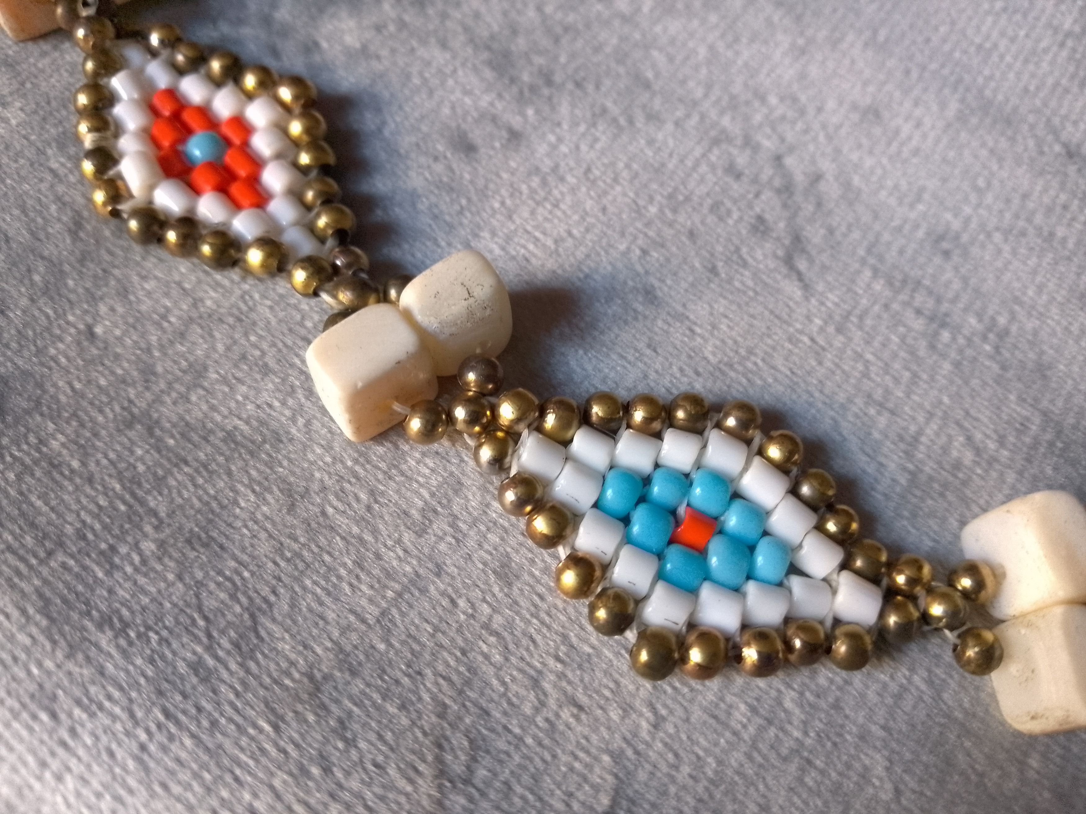 Handmade Necklace Pendant Ethnic Native Americans Rough Stones Size ONE SIZE - 5 Thumbnail