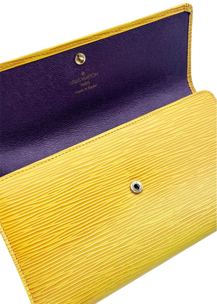 Louis Vuitton Louis Vuitton Yellow Epi Leather Long Wallet Purple Interior Size ONE SIZE - 4 Thumbnail