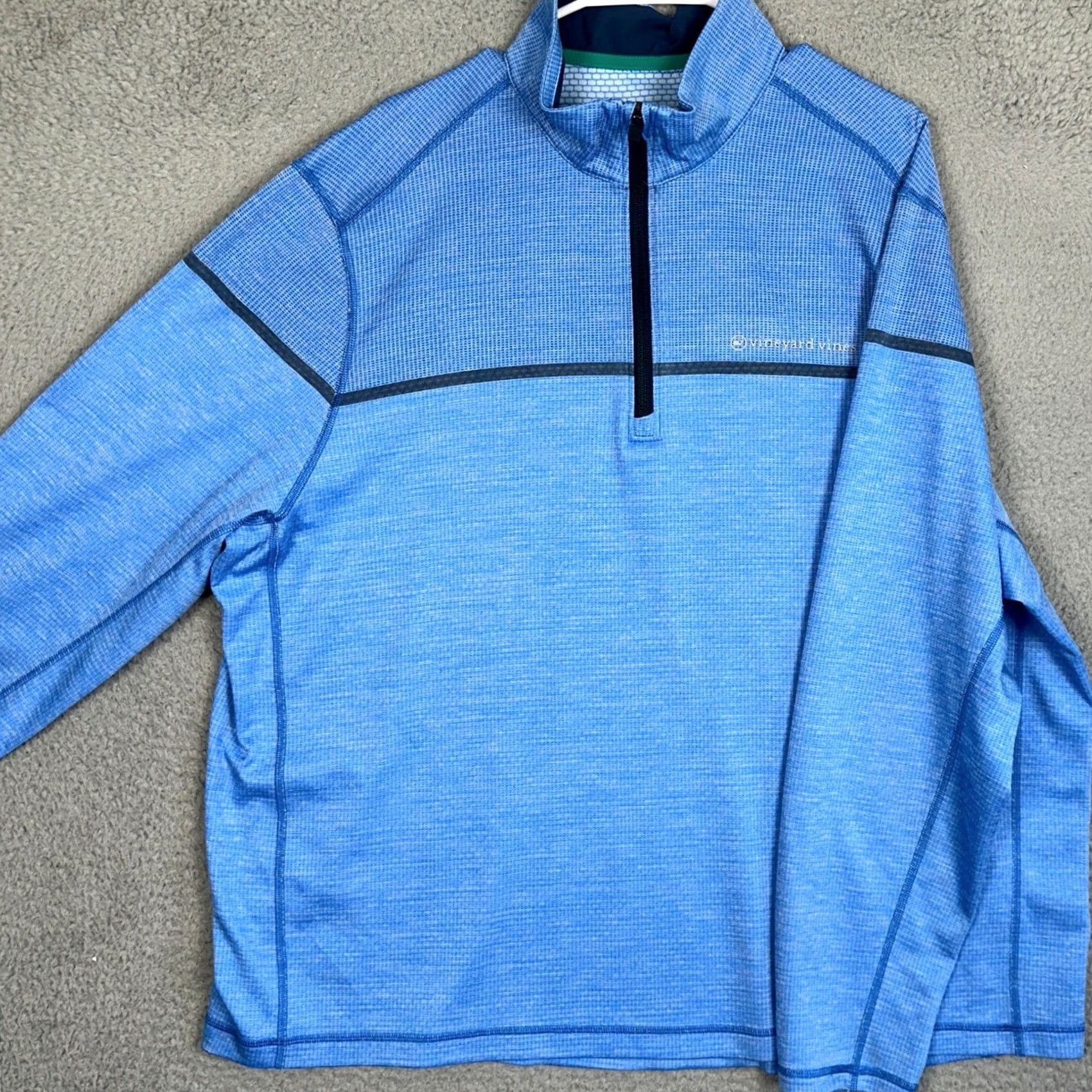 Vineyard Vines VINEYARD VINES Shirt Mens 2XL Blue On-The-Go Sankaty Quarter Zip Pullover Size US XXL / EU 58 / 5 - 2 Thumbnail