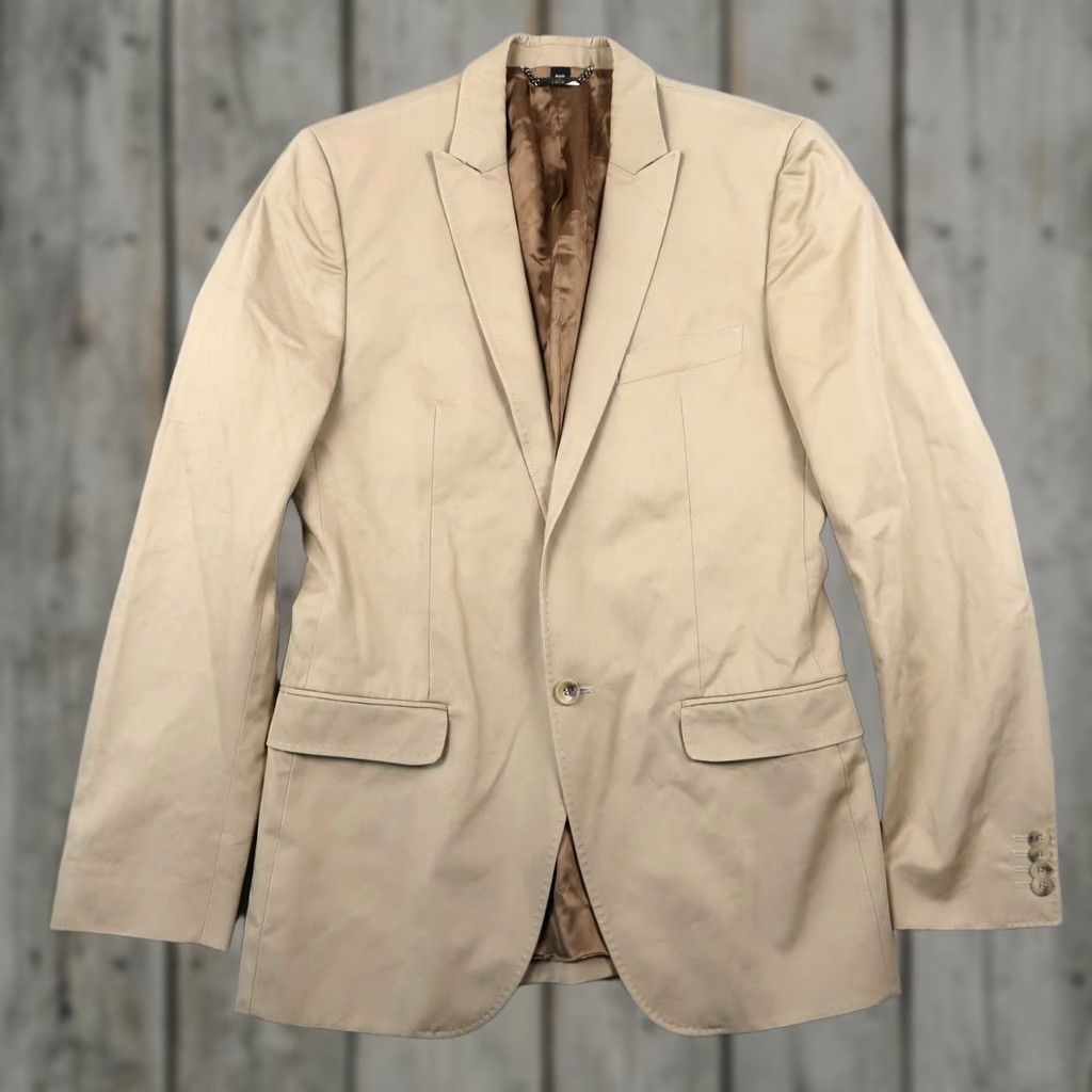 Dolce & Gabbana Dolce&Gabbana Blazer Shirt Mens Classic Cotton Tan 46 Beige Button-Front Solid Pattern Vintage? Size 46R - 1 Thumbnail