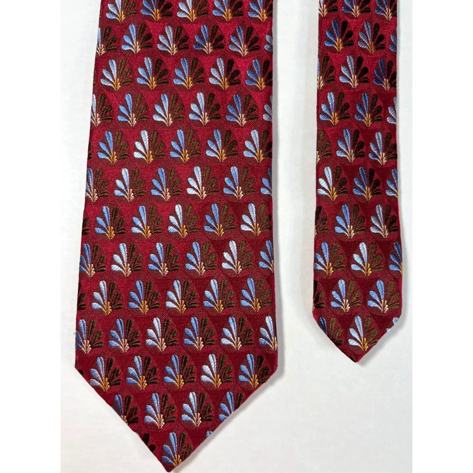 Ermenegildo Zegna Ermenegildo Zegna Tie Men Silk Floral Made in Italy - Red Multicolor Woven 59" 3.75" Wide Designer Necktie Size ONE SIZE - 5 Thumbnail