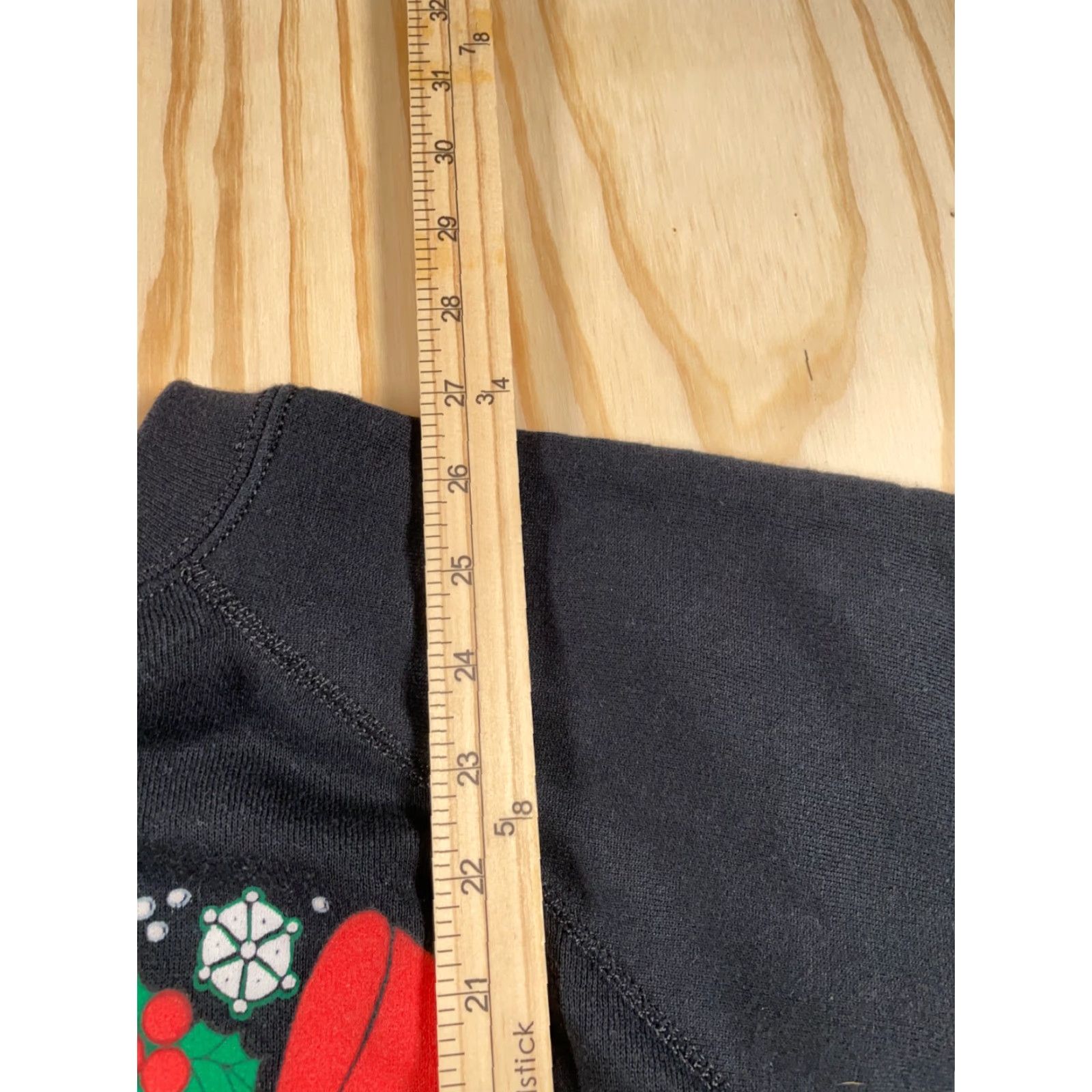 Tultex VINTAGE Tultex Sweatshirt Adult XL Black Crewneck 90s Christmas Holiday USA Made Raglan Graphic Print Size XL / US 12-14 / IT 48-50 - 7 Thumbnail