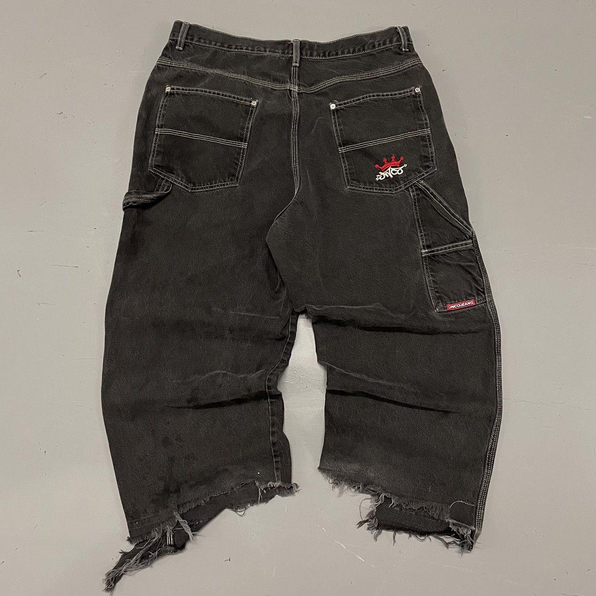 Image of Crazy Vintage 90's Jnco Crown Faded Baggy Skater Wide Denim in Black, Men's (Size 38)