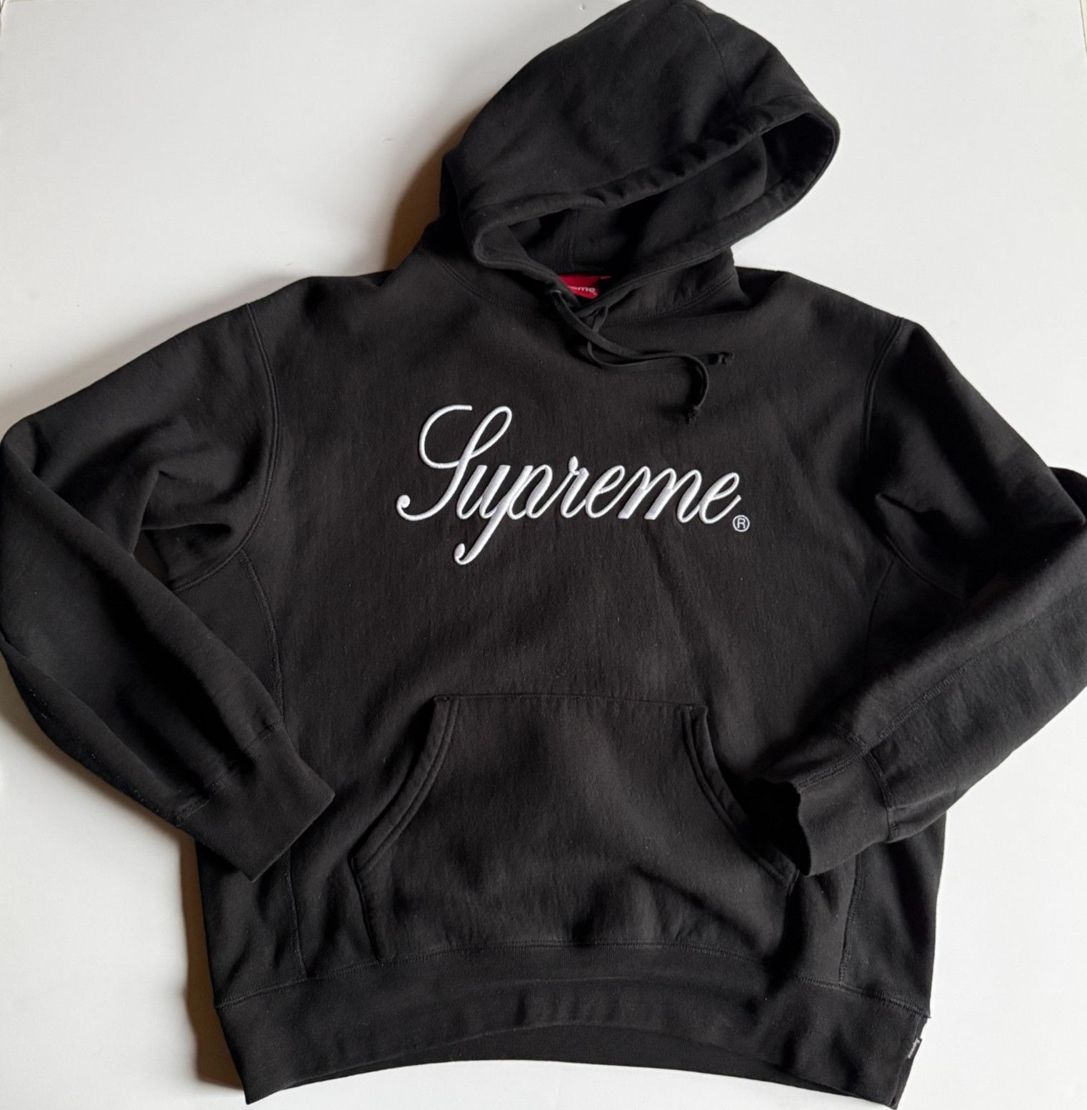 Supreme Supreme Shoulder Script Embroidered Hoodie | Grailed