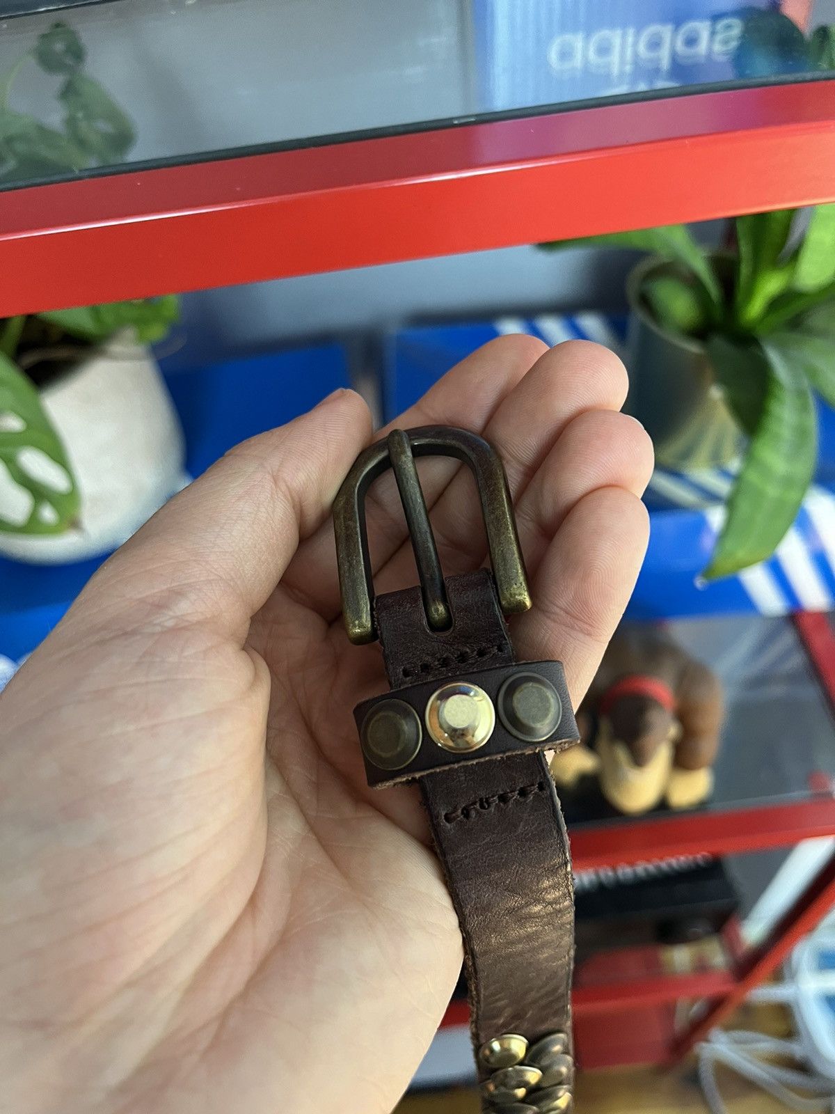 Vintage Vintage y2k studded thin leather belt bb Simon style Size ONE SIZE - 3 Thumbnail