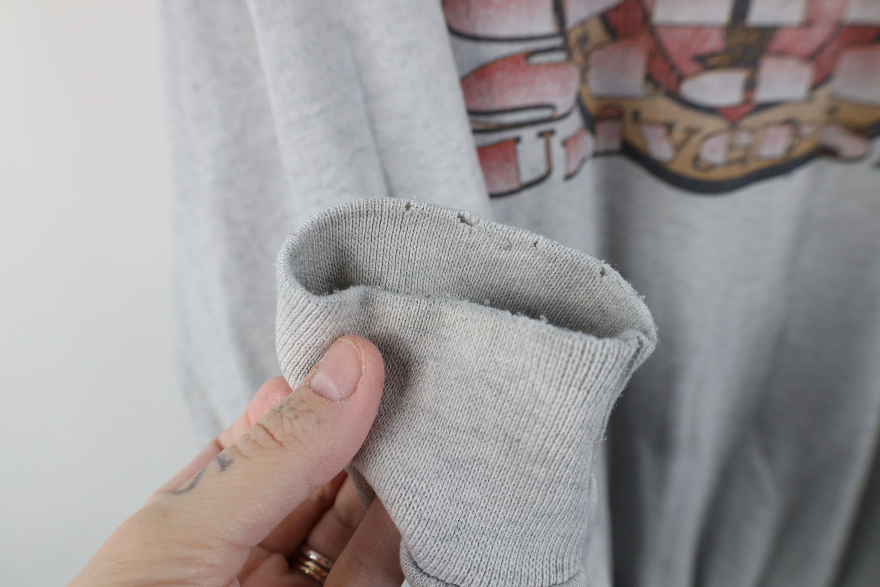 Vintage Vintage 90s Thin Ohio State University Sweatshirt Gray USA Size US XXL / EU 58 / 5 - 9 Thumbnail