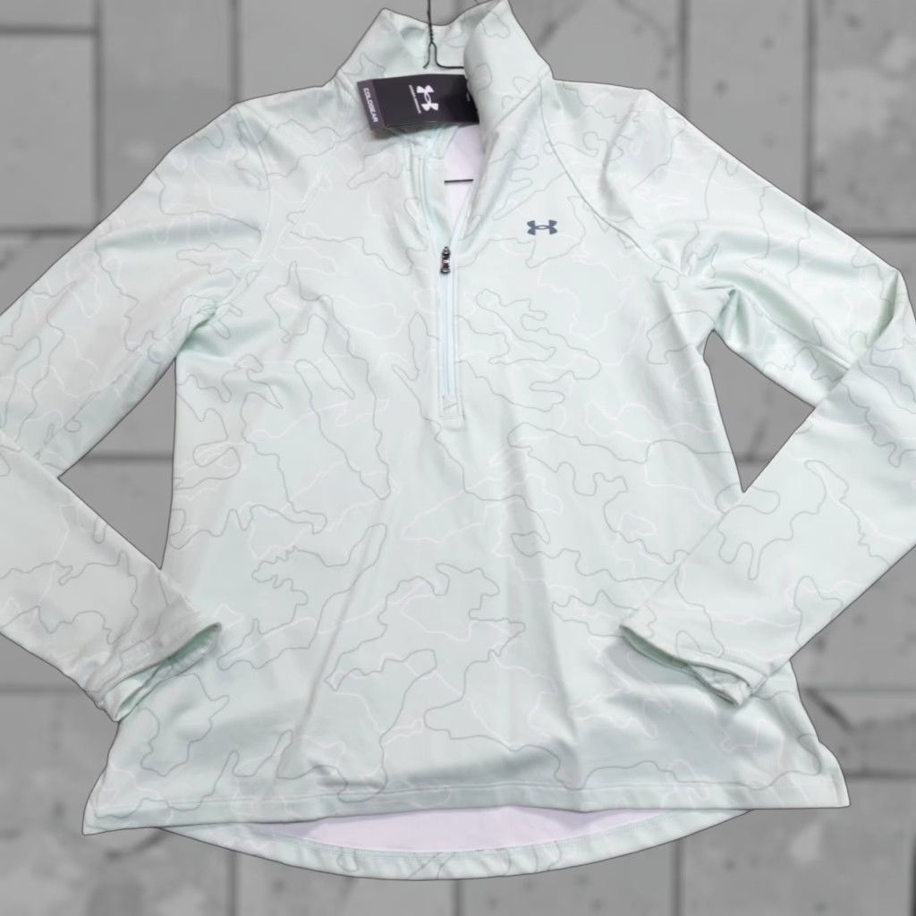 Under Armour Under Armour Womens Sweater 1/4 Zip Pullover Camouflage Blue Green M Medium Long Sleeve Athletic Running Womens Size M / US 6-8 / IT 42-44 - 1 Thumbnail